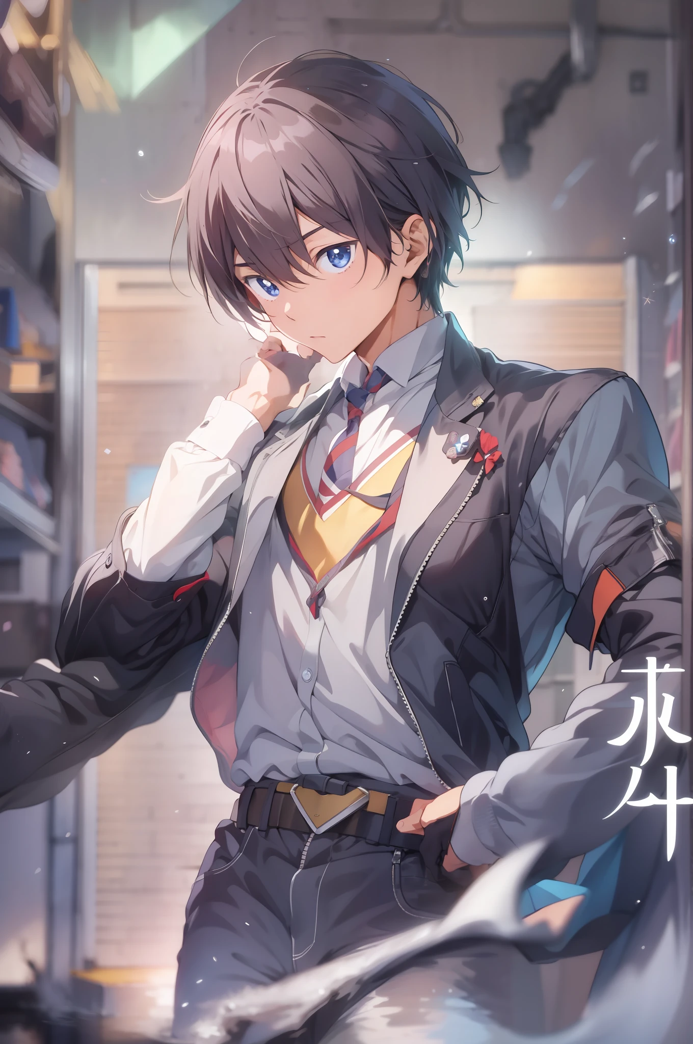 Masterpiece, Best quality, High quality, 1boy, Solo, Male focus, view the viewer, Upper body, nanase_Haruka