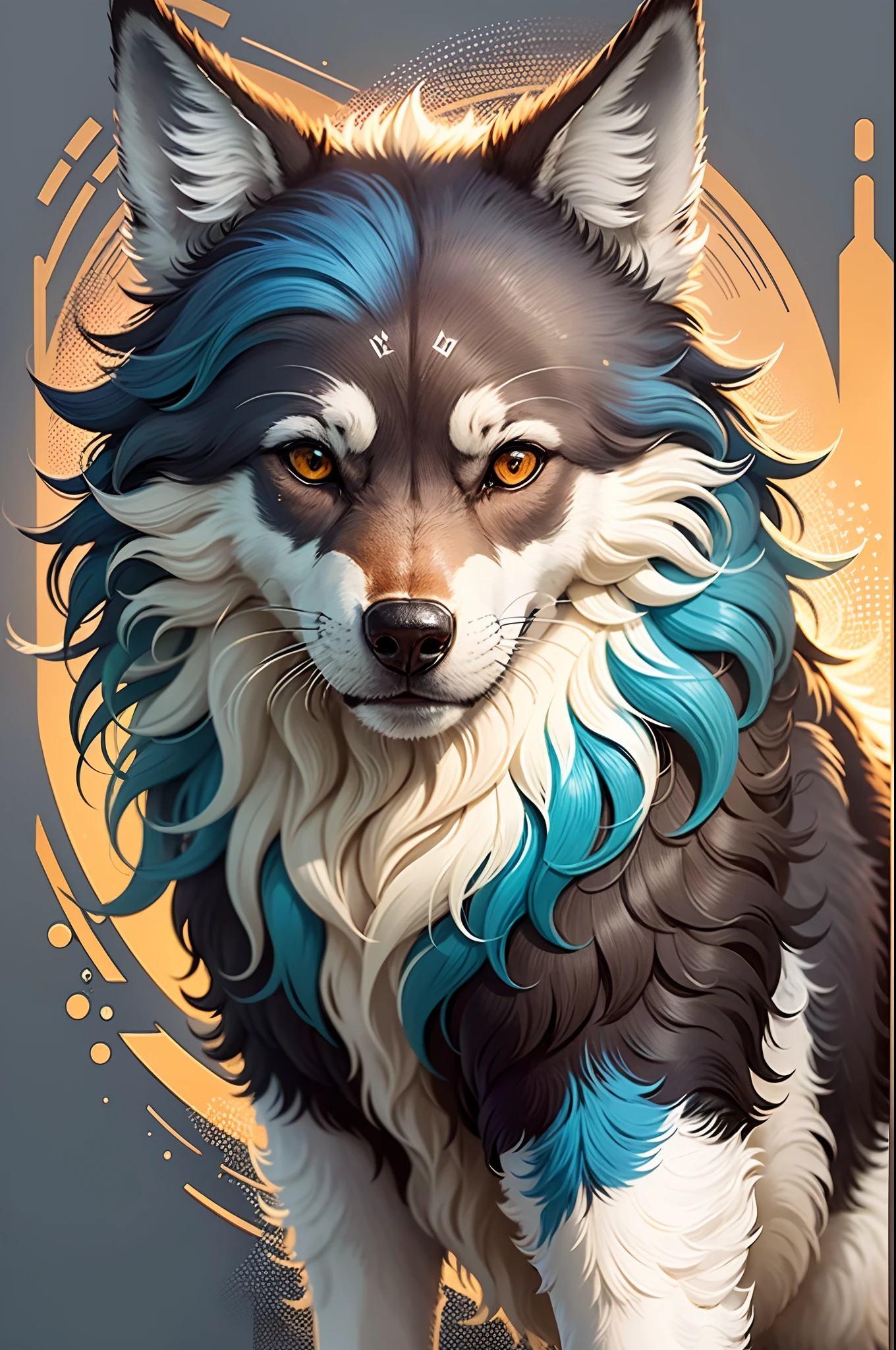 blue green color logo, minimalist vector art logo illustration of a death, front face, magic, sharp design, colorful monochrome, dark magic splash, t-shirt design, Studio Ghibli style, Design should be in vector art , exhibiting the wolf. Use Adobe Illustrator to create the logo with sharp lines and a simple yet captivating look. Keep the design focused on the wolf eyes, capturing its uniqueness and charm. The logo should evoke a sense of sophistication and calm. Emphasize a low-poly style to add a touch of uniqueness to the whiskers. The overall aesthetic should be sleek and stylish, making it suitable for branding and logo purposes, white background.  -upscale --auto --s2