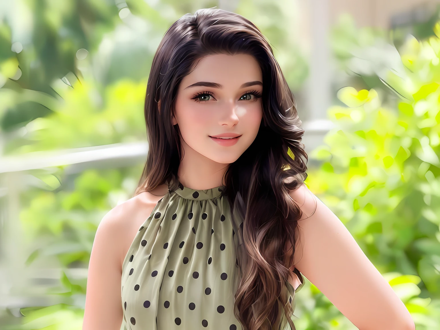 a close up of a woman in a green dress posing for a picture, actress, by Max Dauthendey, cute beautiful, fanart, with cute - fine - face, she is about 1 6 years old, beautiful cute, leaked image, pretty face!!, exclusive, official, photoshoot, cute woman, with a seductive smile, profile pic, beautiful model
