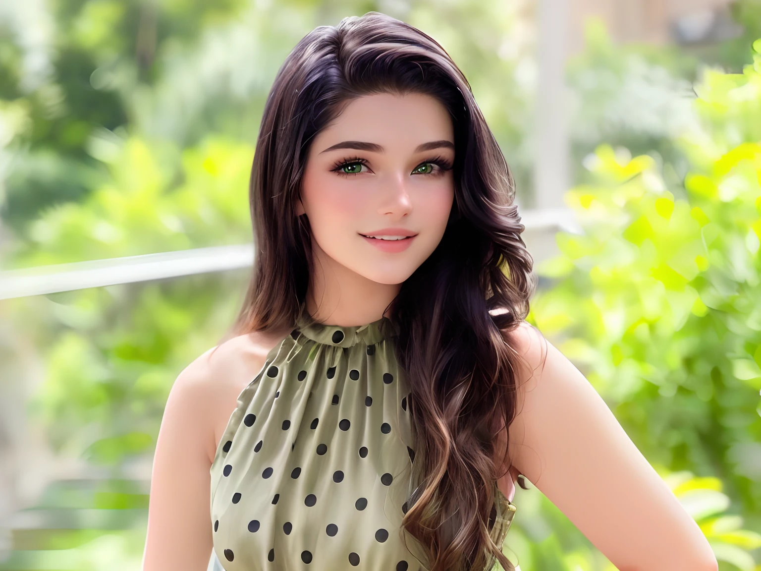 a close up of a woman in a green dress posing for a picture, actress, by Max Dauthendey, cute beautiful, fanart, with cute - fine - face, she is about 1 6 years old, beautiful cute, leaked image, pretty face!!, exclusive, official, photoshoot, cute woman, with a seductive smile, profile pic, beautiful model
