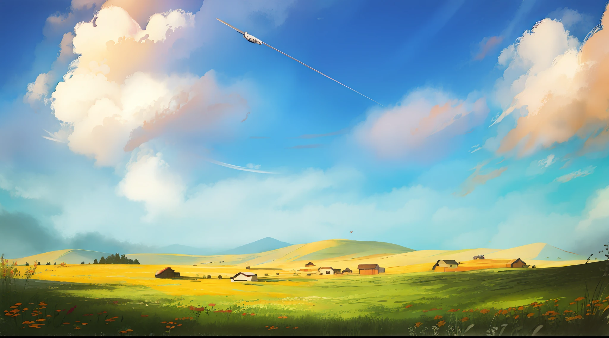 Wind vane steppe sky