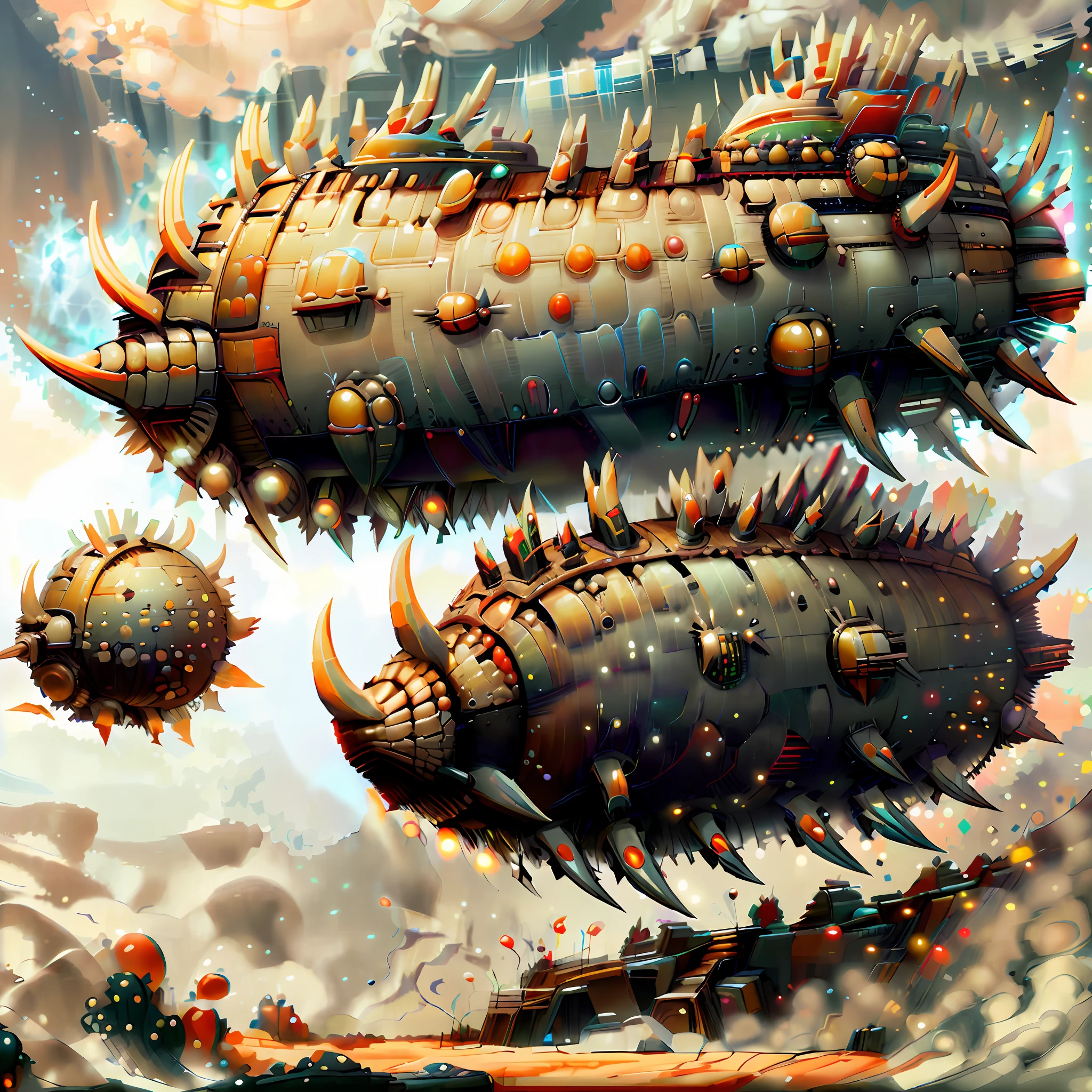 Technological spherical starship