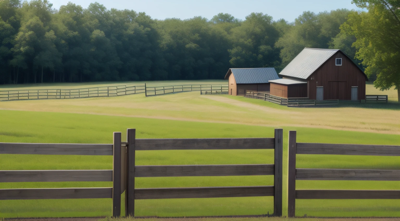 close up a wood farm fence front view horizontal