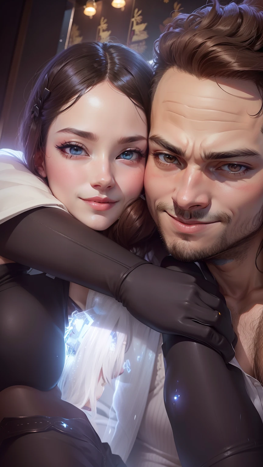 Make anime characters, loving couple, make both beautiful