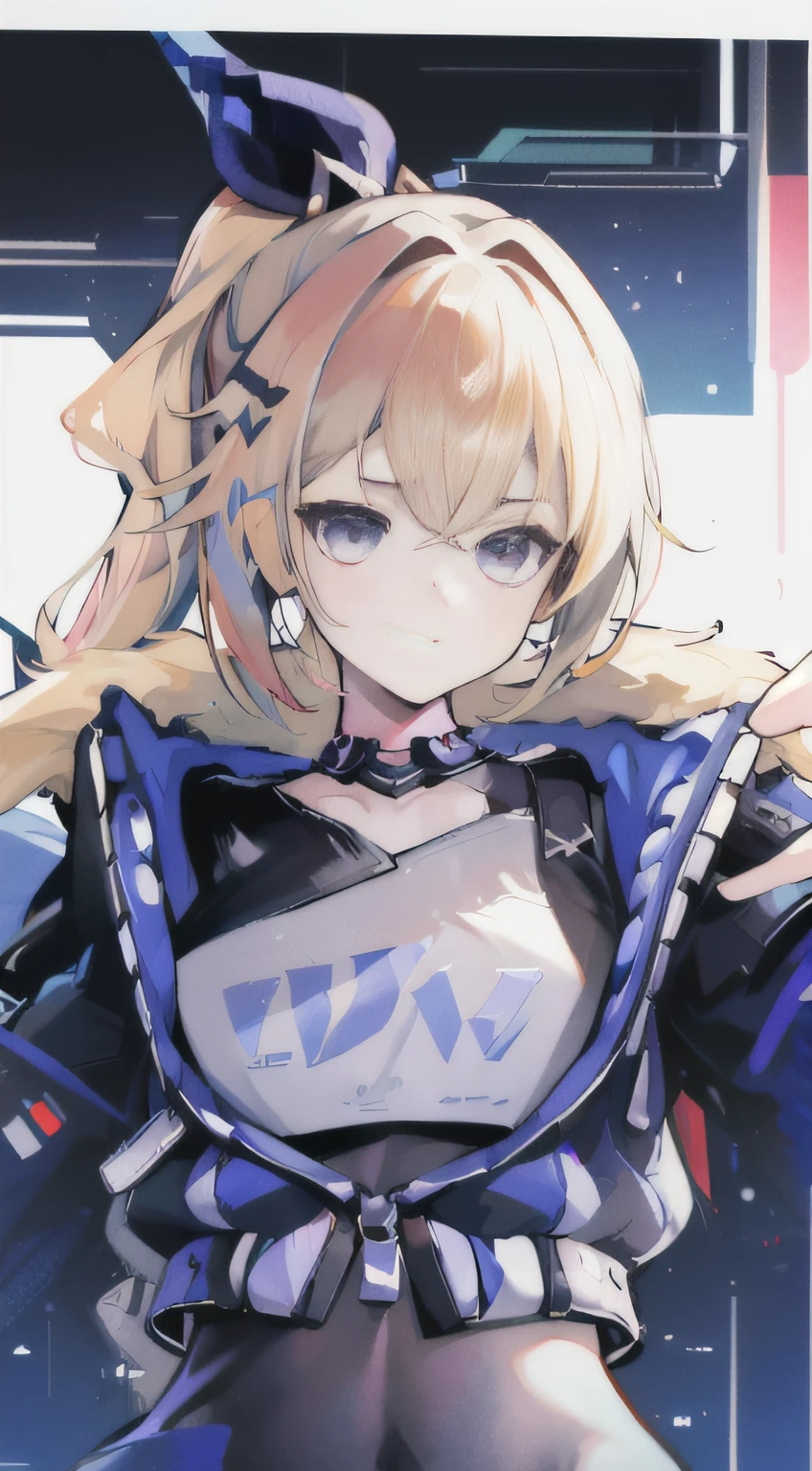 one-girl,Open jacket,and wear no underwear,Raised sexy, Clear face, Clean white background, tmasterpiece, super detailing, Epic composition, hyper HD, high qulity, extremely detaile, offcial art, Uniform 8k wallpaper, super detailing, 32k