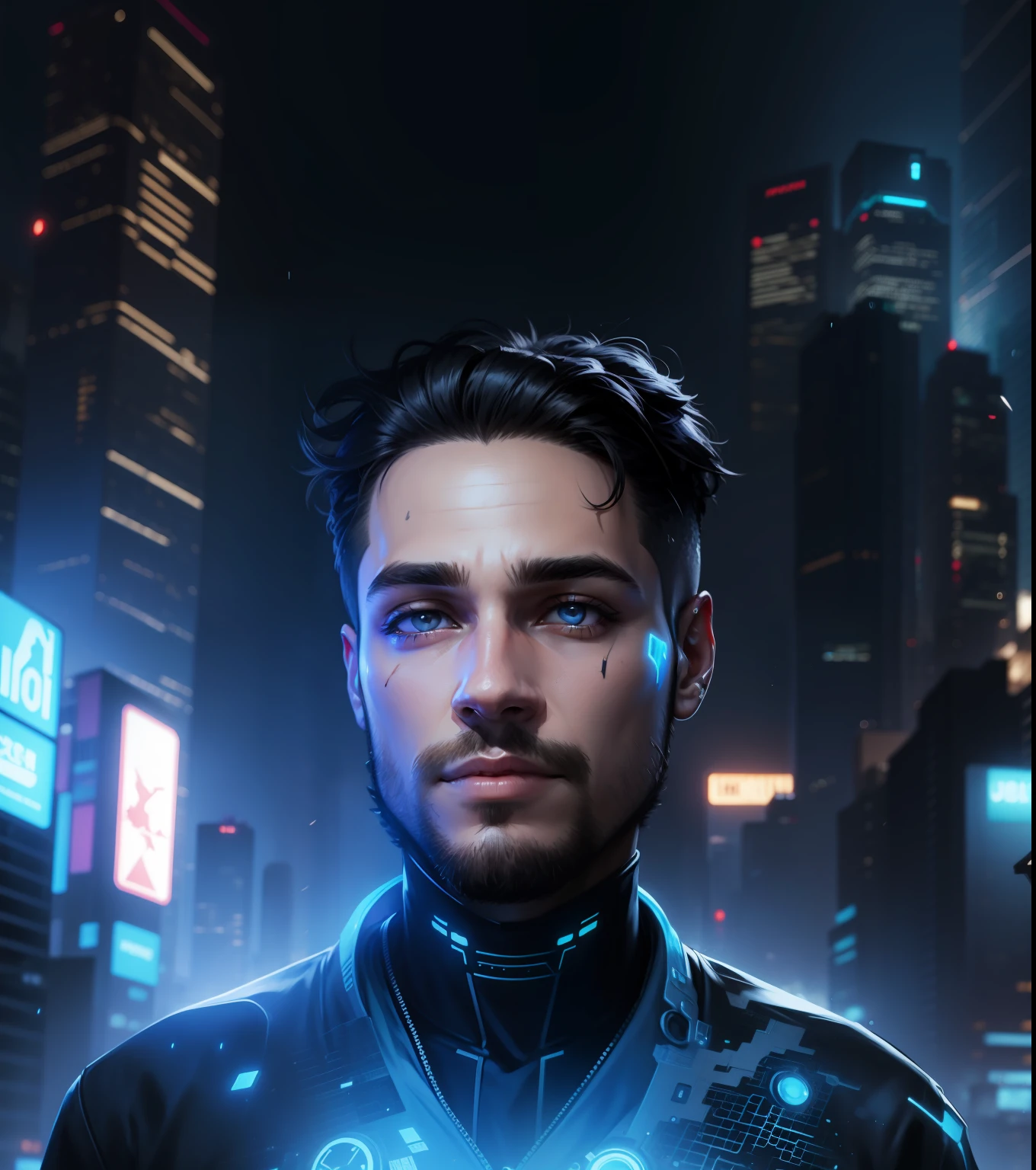 Change background cyberpunk handsome boy realistic original face,4k