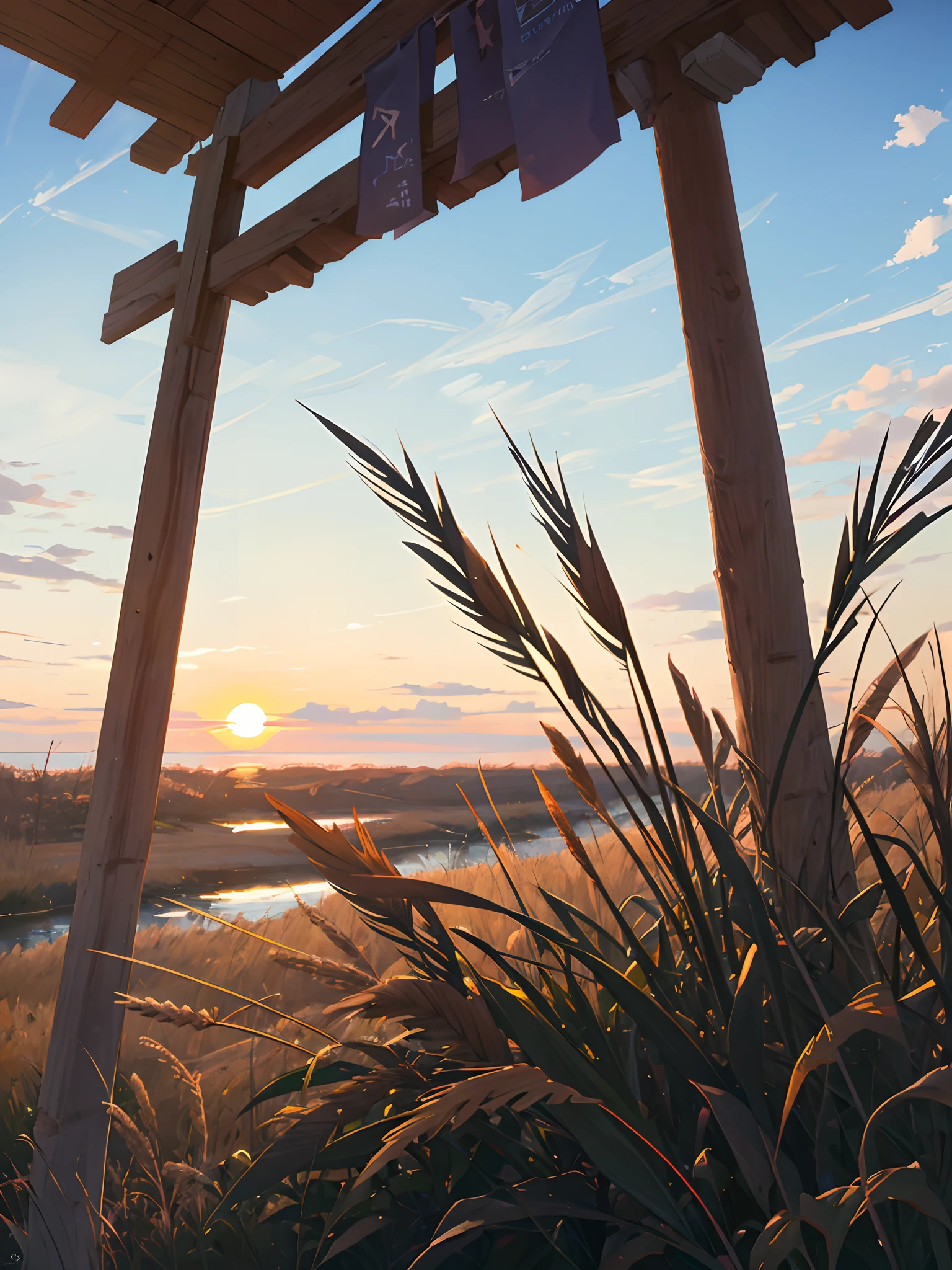 phragmites,rios,setting sun,eventide