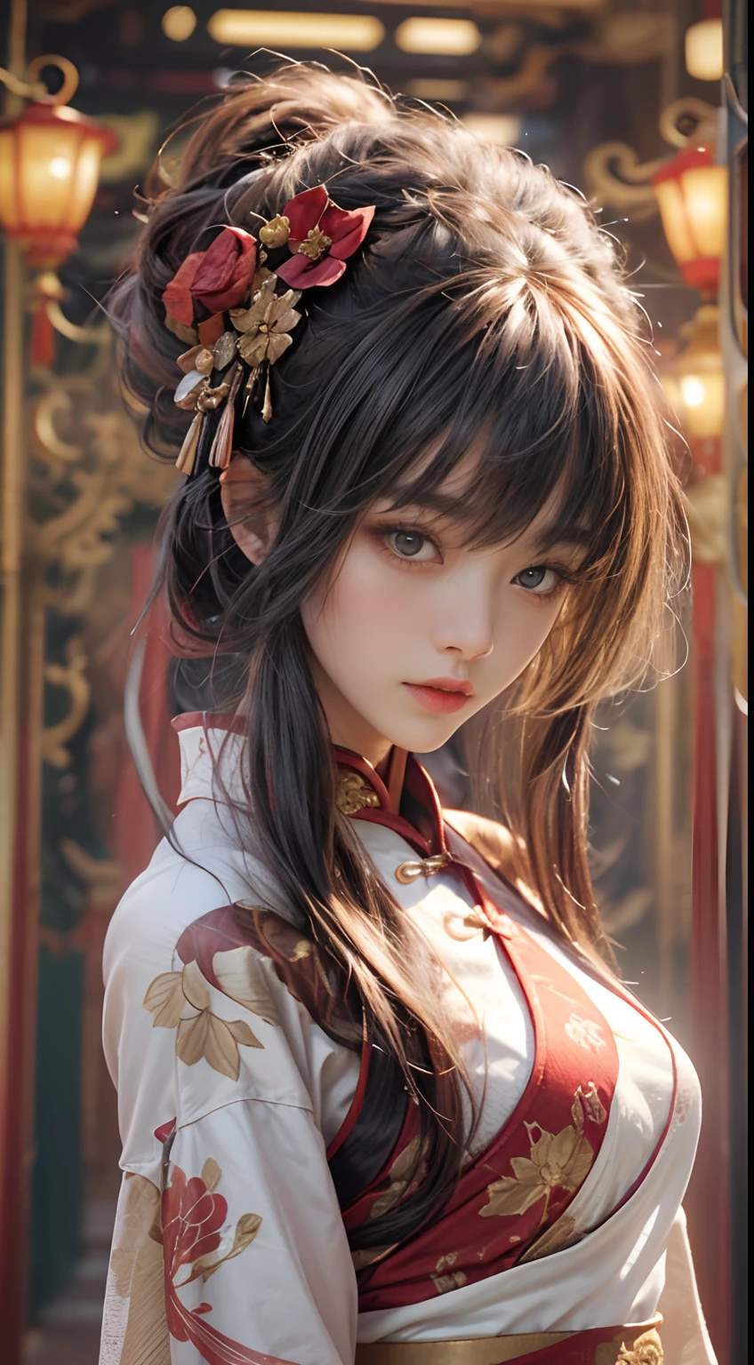 ((Masterpiece)), ((High detail)), photography of，real photograph，1 Cheongsam Girl, wearing  cheongsam，silky cheongsam，silky cheongsam，((Ultra-detailed)),((Delicate face)), Beautiful detailed eyes, (high light,Gradient hair),Long hair, Floating hair, ,hairs between eyes, GSHead,1girll ,Solo,The eye,Genshin_impact,Look at the viewer, ((Distant view)), Foot wide-angle shooting, Strong light and shadow, Cinema lenses，tmasterpiece，Super quality， A desert，on cheongsam，Silk cheongsam，18yr old，Big eyes，Sunset afterglow，entire character，cropped shoulders，show legs，Long legs，full bodyesbian，8K，Ultra-clear resolution，Ultra-fine painting，Flat desert，Distant horizon，Vast desert，Sand，Dressed in a flowing manner、Silky traditional oriental cheongsam，Decorated with intricate patterns and bright colors，Highlights her seductive silhouette，((The background is a large flat desert)),tmasterpiece，Ultra-realistic detailed painting，Epic fantasy digital art style，8K,wide wide shot，Diagonal composition，art of photography，（Extremely refined and beautiful），（tmasterpiece），（best qualtiy：1.0），（超A high resolution：1.0），beautiful light up，perfect lightning bolt，realistic shaded，[A high resolution]，Delicate skin，ultra - detailed，Slim figure，Long legs，Beautiful Meticulous Girl, absurderes, unbelievable Ridiculous, hugefilesize, ultra - detailed, A high resolution, The is very detailed，best qualtiy，tmasterpiece，Need,((tmasterpiece)), (A detailed),Super delicate，Epic fantasy digital art style，The girl has long flowing hair，Flat desert，Gobi，Vast desert，Desolate and lonely，Distant horizon，Sunset afterglow，((entire character)),hurricane，It was very windy，Big wind，It was very windy，Photos taken with a professional photography camera，Incredibly realistic textures,(1 girl away from the camera:1.2),