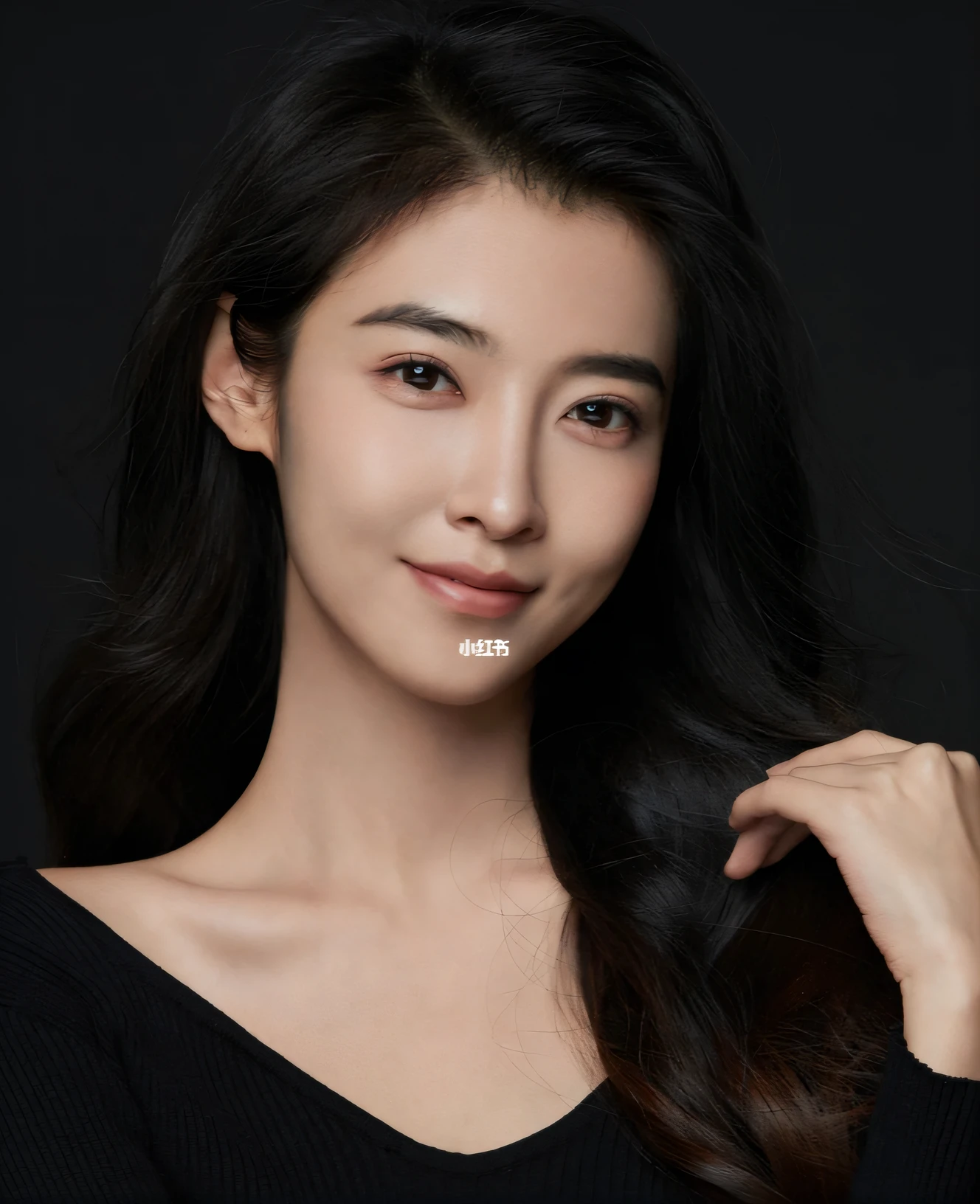 Oriental woman with long black hair and black blouse, Gorgeous young Korean woman, female actress from korea, beautiful Korean women, 2 4 year old female model, Beautiful young Korean woman, 3 0 years old woman, 30 year-old woman, wan adorable korean face, Korean face features, young lovely Korean faces, popular korean makeup
