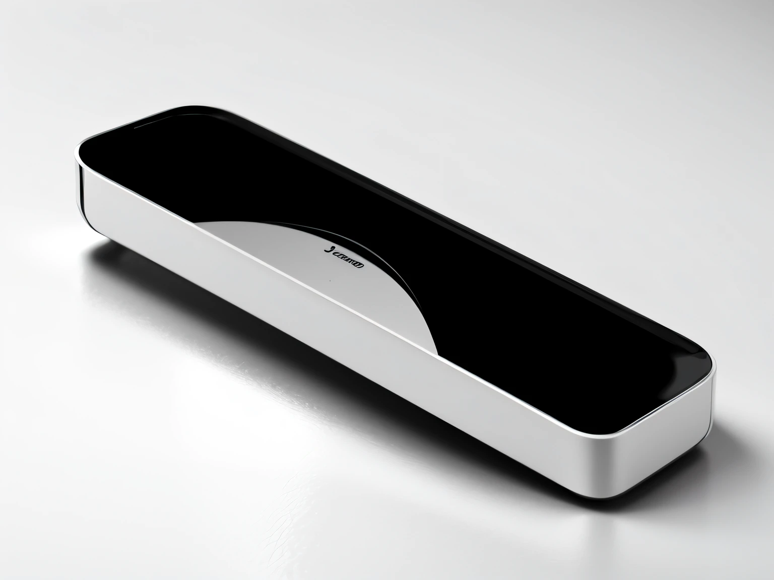 Close up of black plastic box on white background, 3D Johnny Yves, crisp smooth clean lines, Highly detailed 4K award-winning, sleek streamlined design, crisp smooth lines, , Glossy surface, eero aarnio, octave render