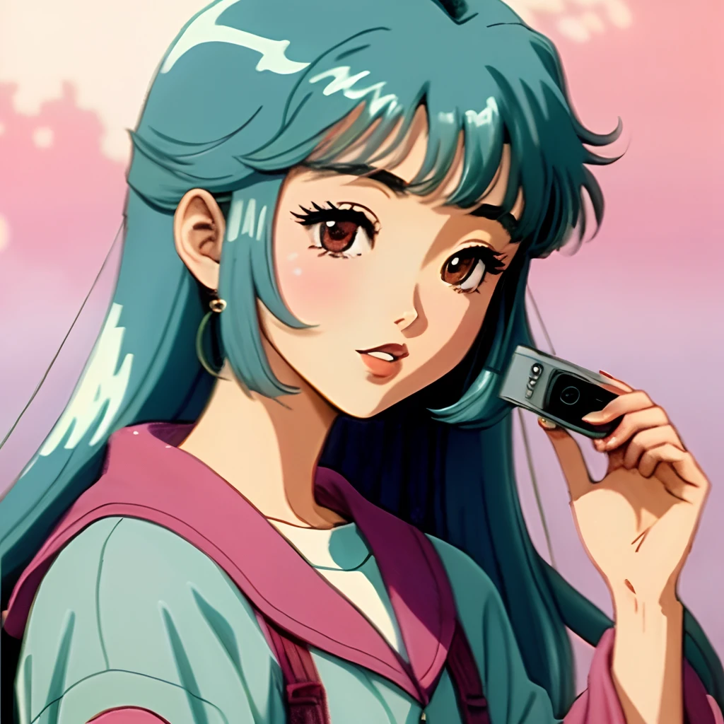 muted pastel colors、Retro Anime、1990's