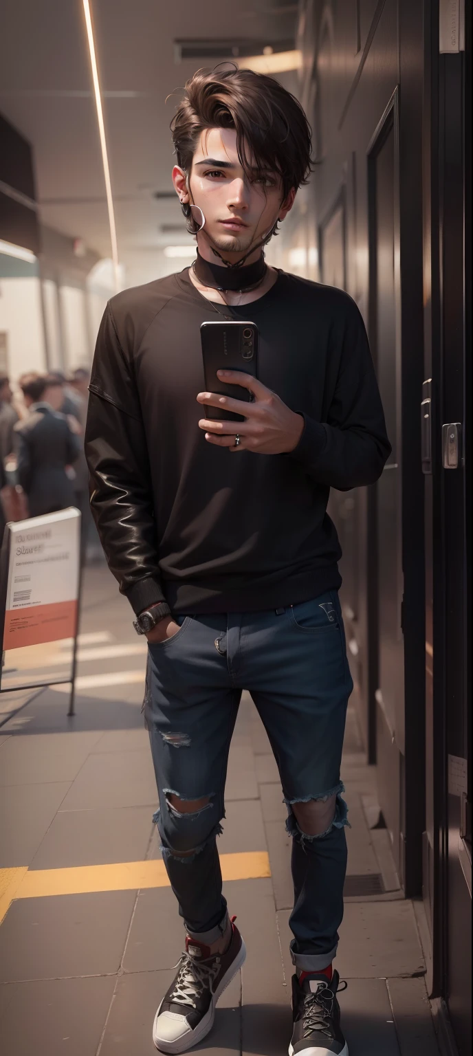 Stylish boy , realistic face , 8k
