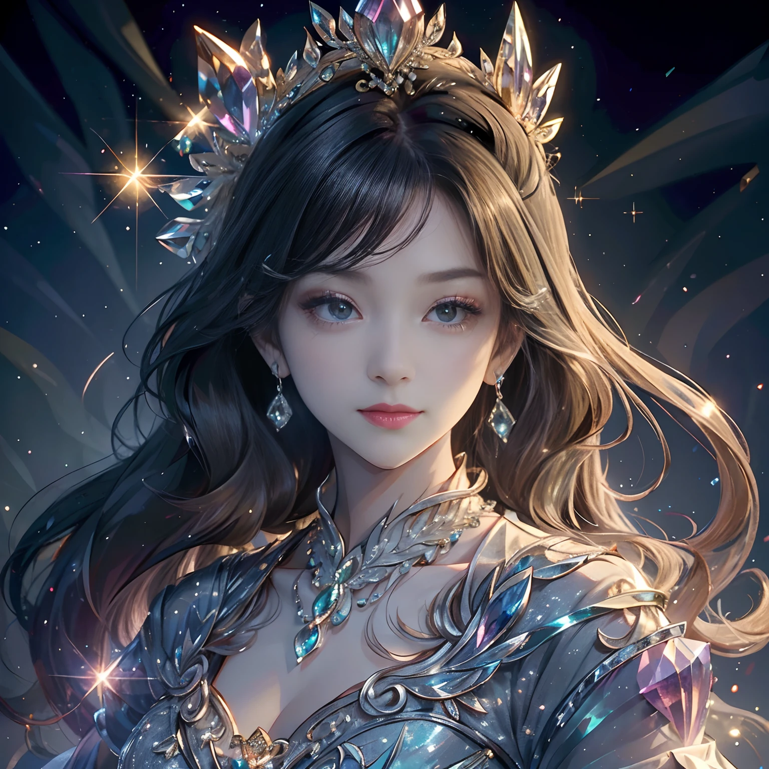 The sparkle of the gemstones is more noble and luxurious against the background of color, and the exquisite details are enough to reflect the unique charm of the gemstones, as charming as the night, and accurately render the delicate patterns and light and shadow effects of each gemstone, giving people a strong visual impact. Bust