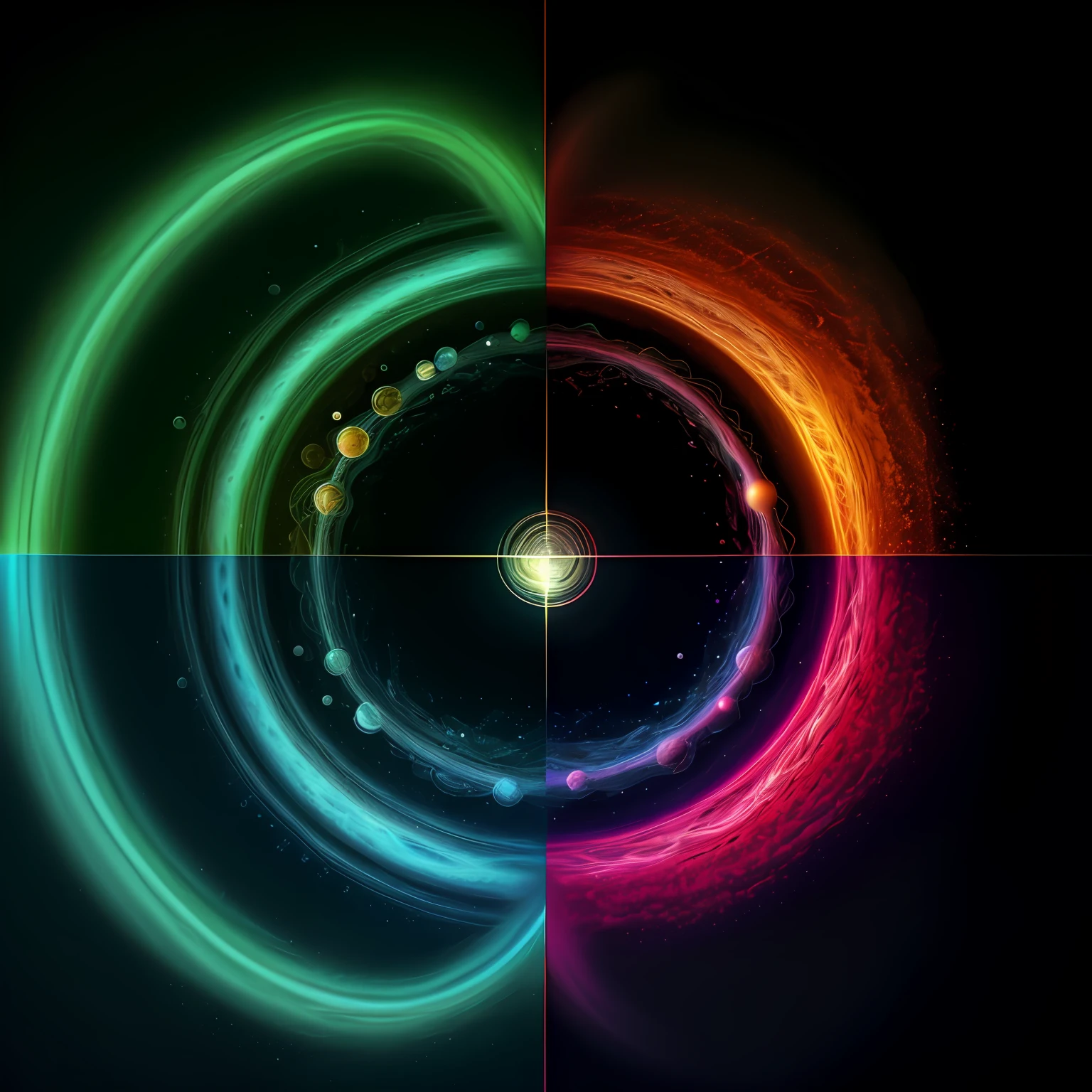 An image that shows elements related to different areas of knowledge, as a science, story, natureza, arte, etc