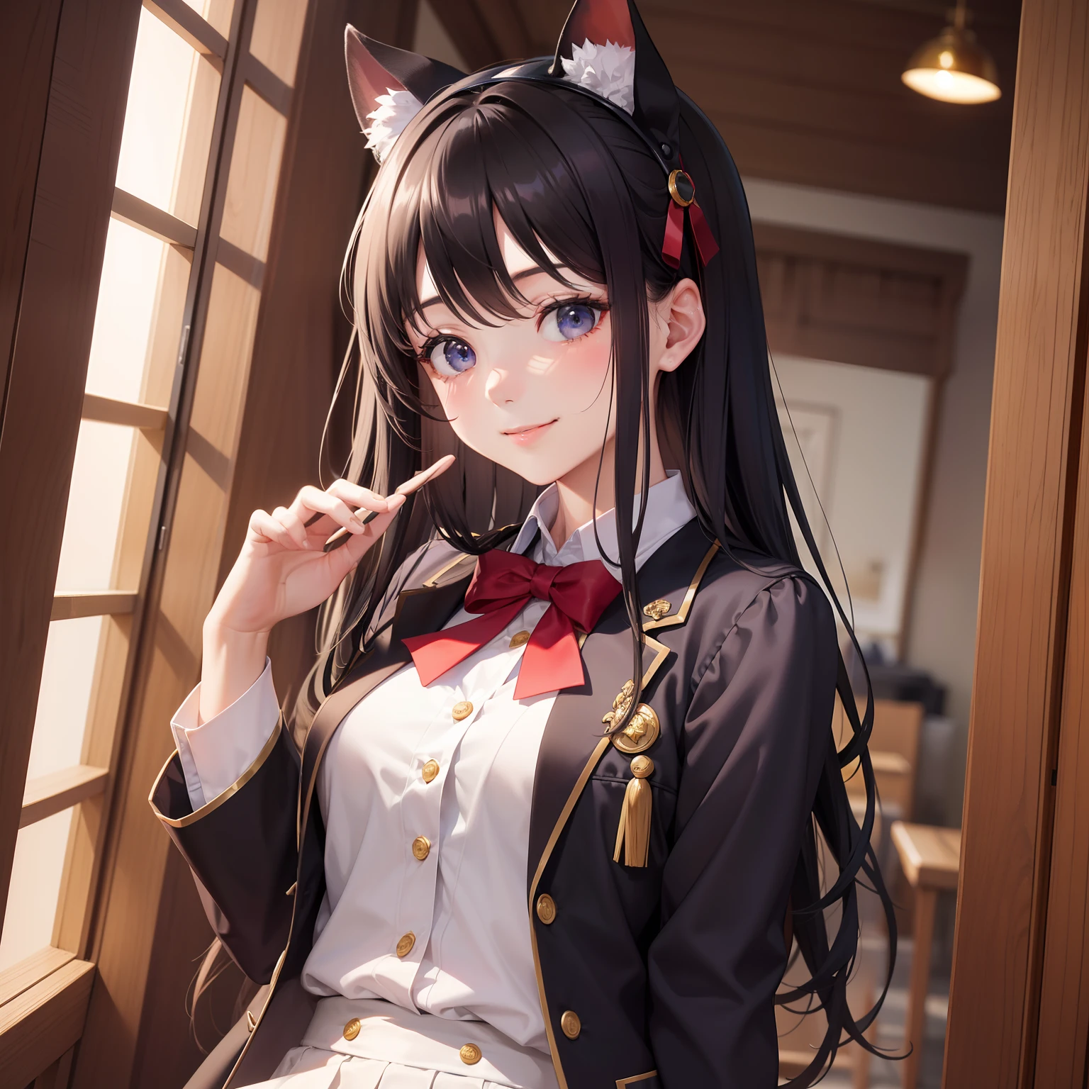 idol　a smile　girl with　top-quality　​masterpiece　超A high resolution　Long　校服　blazers　a beauty girl　modeled　beautiful a girl