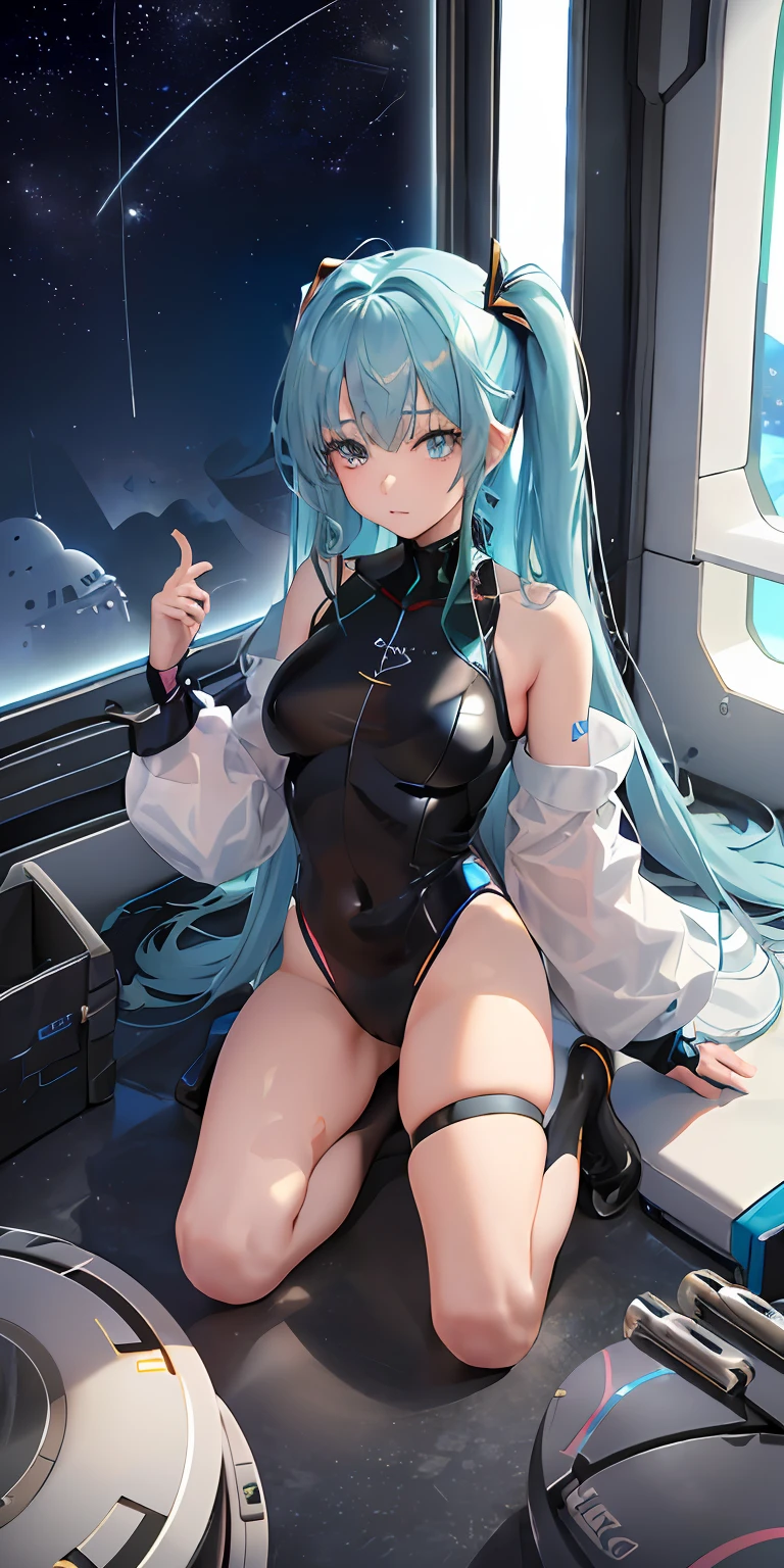 (aerial  view), standing on her feet, ultra-detalhado, illustration, close-up, em linha reta, 1girl, 
 ((souryuu asuka langley, fone de ouvido de interface, swinsuit vermelho: 1.4, loiro),Seus olhos brilharam como estrelas sonhadoras,(olhos brilhantes:1.233),(olhos bonitos e detalhados:1.1),(no expression, boca fechada),(standingn), 
(Mechanical room with tools and spaceship window on a white spaceship),
(noite: 1.2), sonhador, [[Delicate fingers and hands: 0.55]::0.85],(dedos de detalhe),