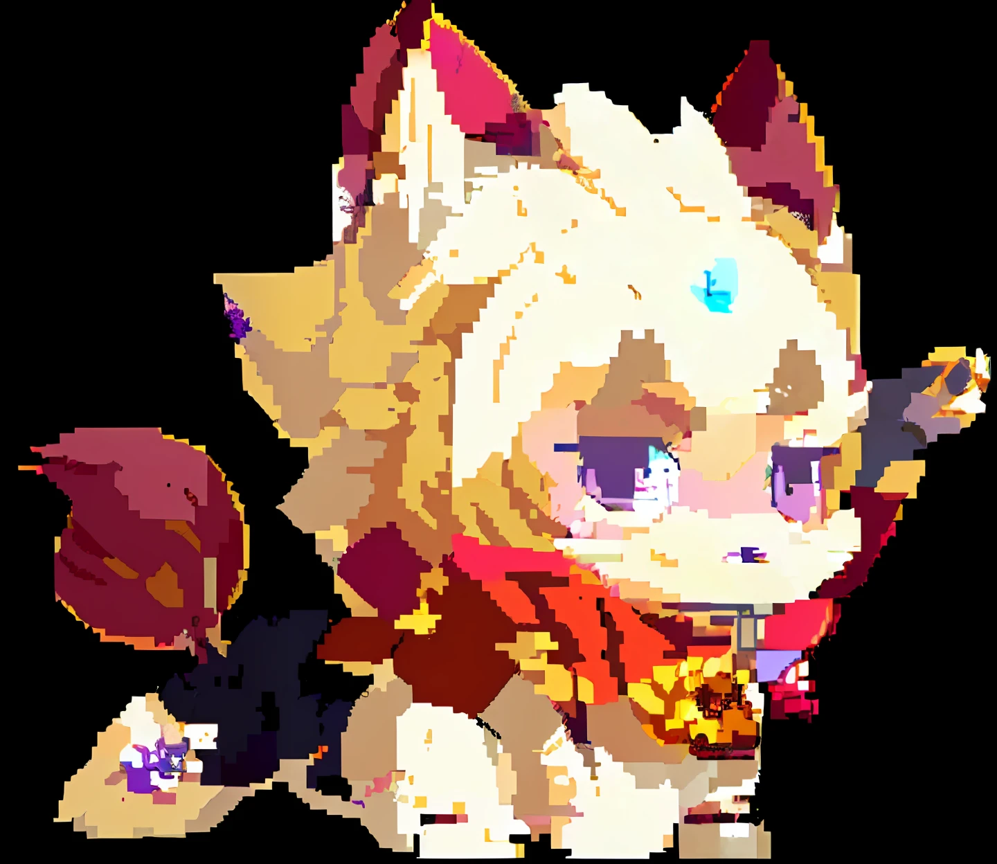 A cartoon cat with a sword and scarf, character art of maple story, onmyoji, fox from league of legends chibi, zhongli from genshin impact, world boss kitten, Sora as a cat, Onmyoji detailed art, Keqing from Genshin Impact, style of duelyst, Genshin impact's character, onmyoji portrait, anime cat