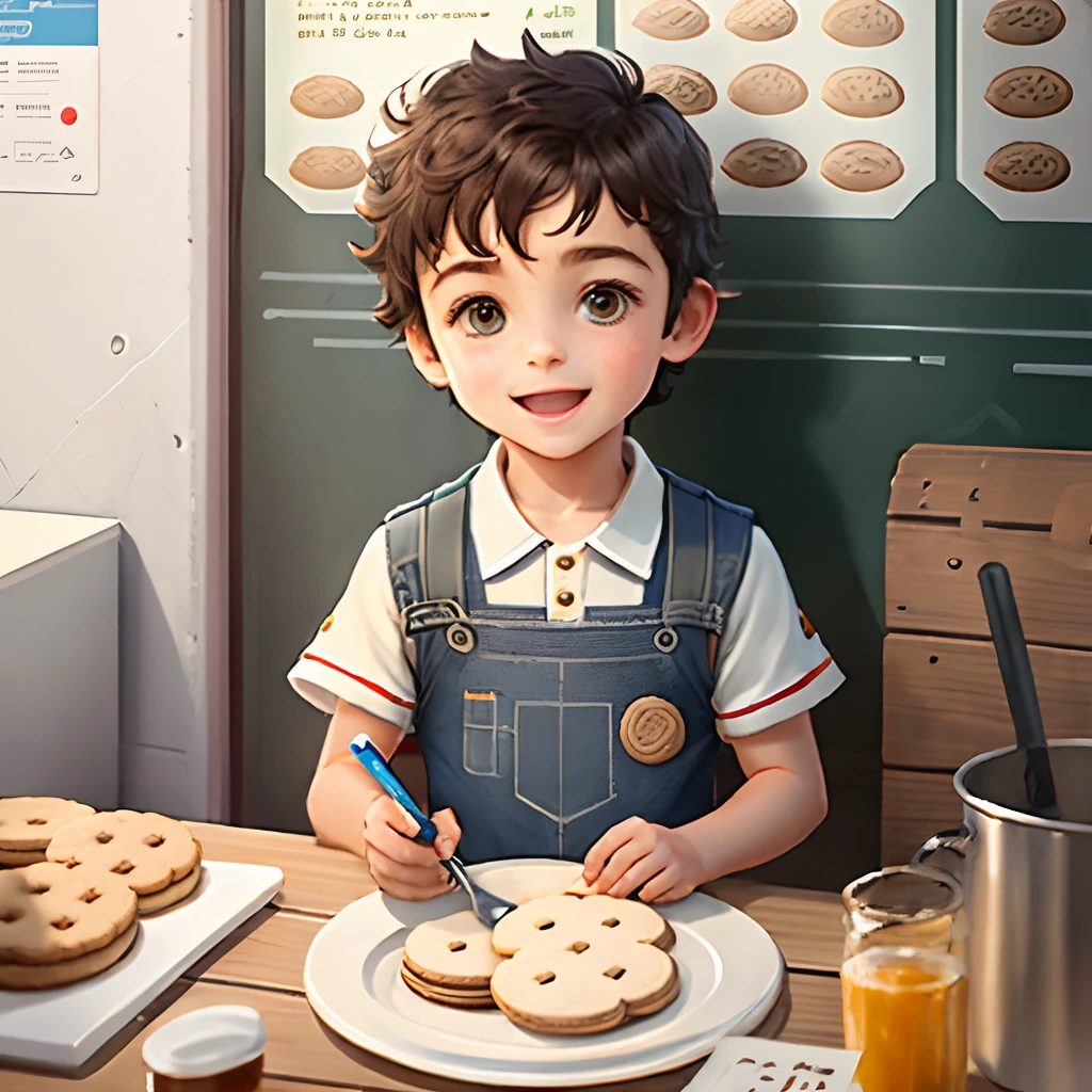 Used as an avatar at station B,Contains elements of biscuits and biscuits,Fresh and cheerful image of a