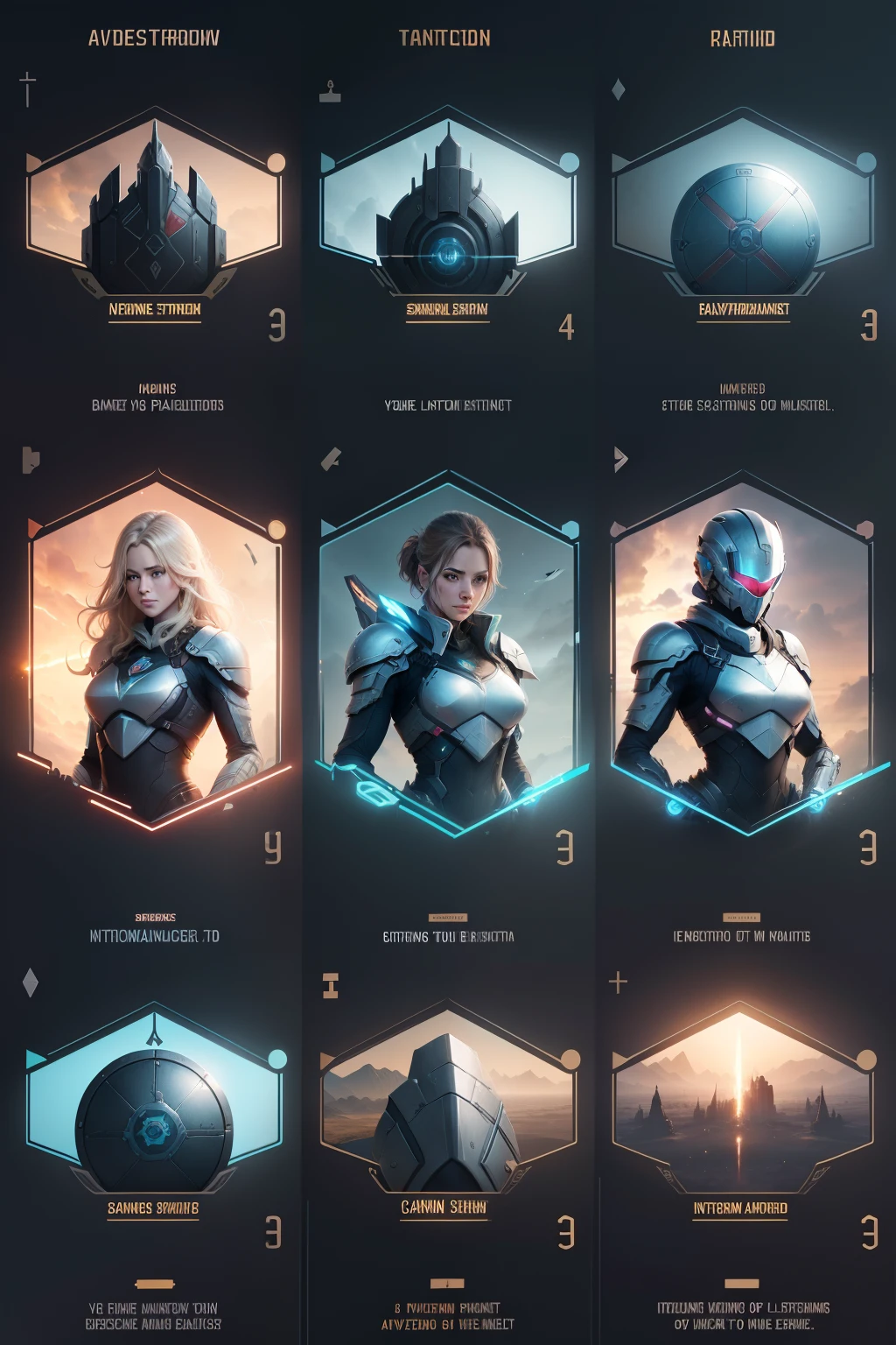 Generated 4 cards for learning paths, 1 for newbie, 2. intermediate, 3. advanced, 4. specialist, each should have a shield as an image this should be the more realist as possible, 4k. The newbie level should show the being of something the specialist should be the more advanced.