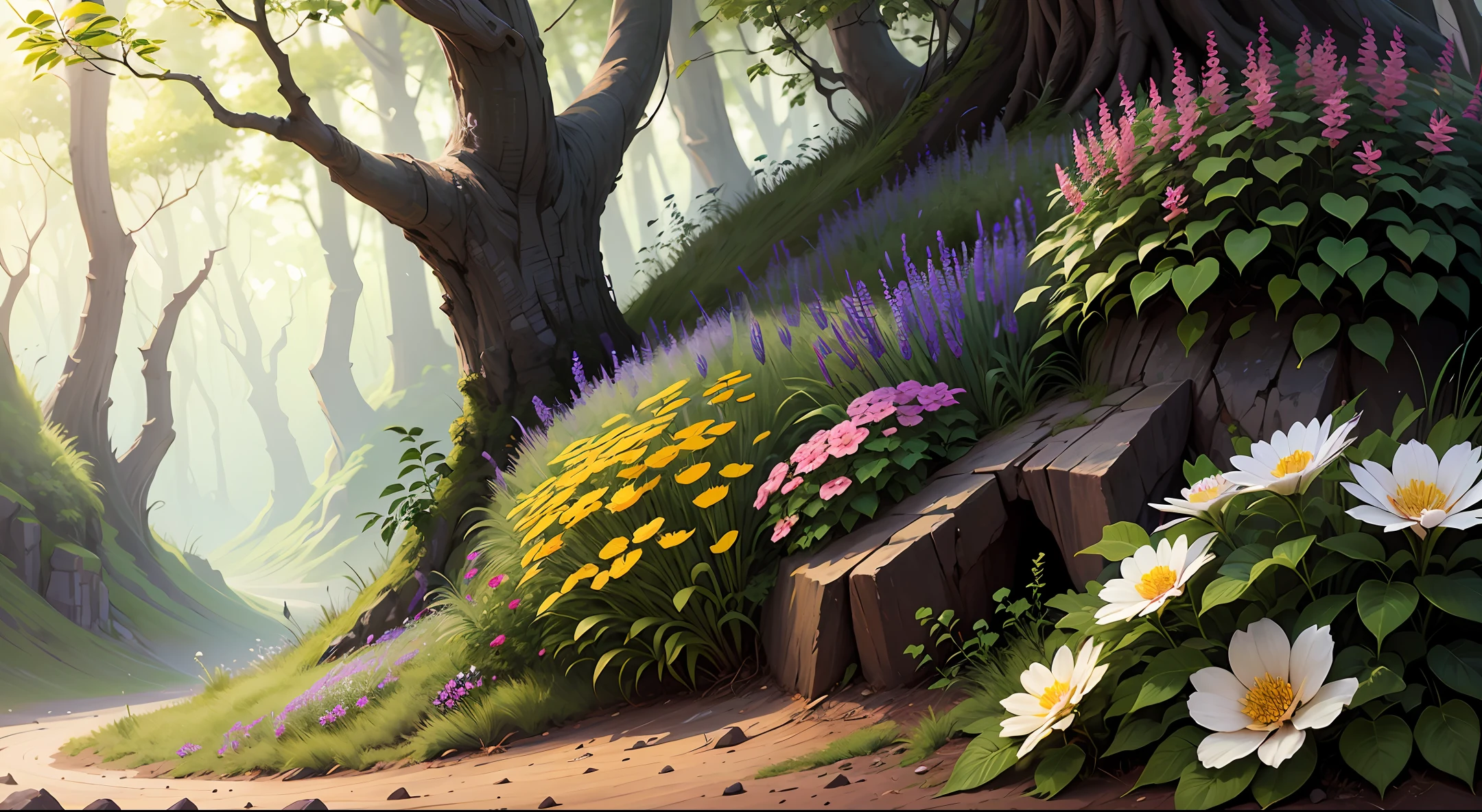 background nature, flowers, plants, realistic --auto --s2
