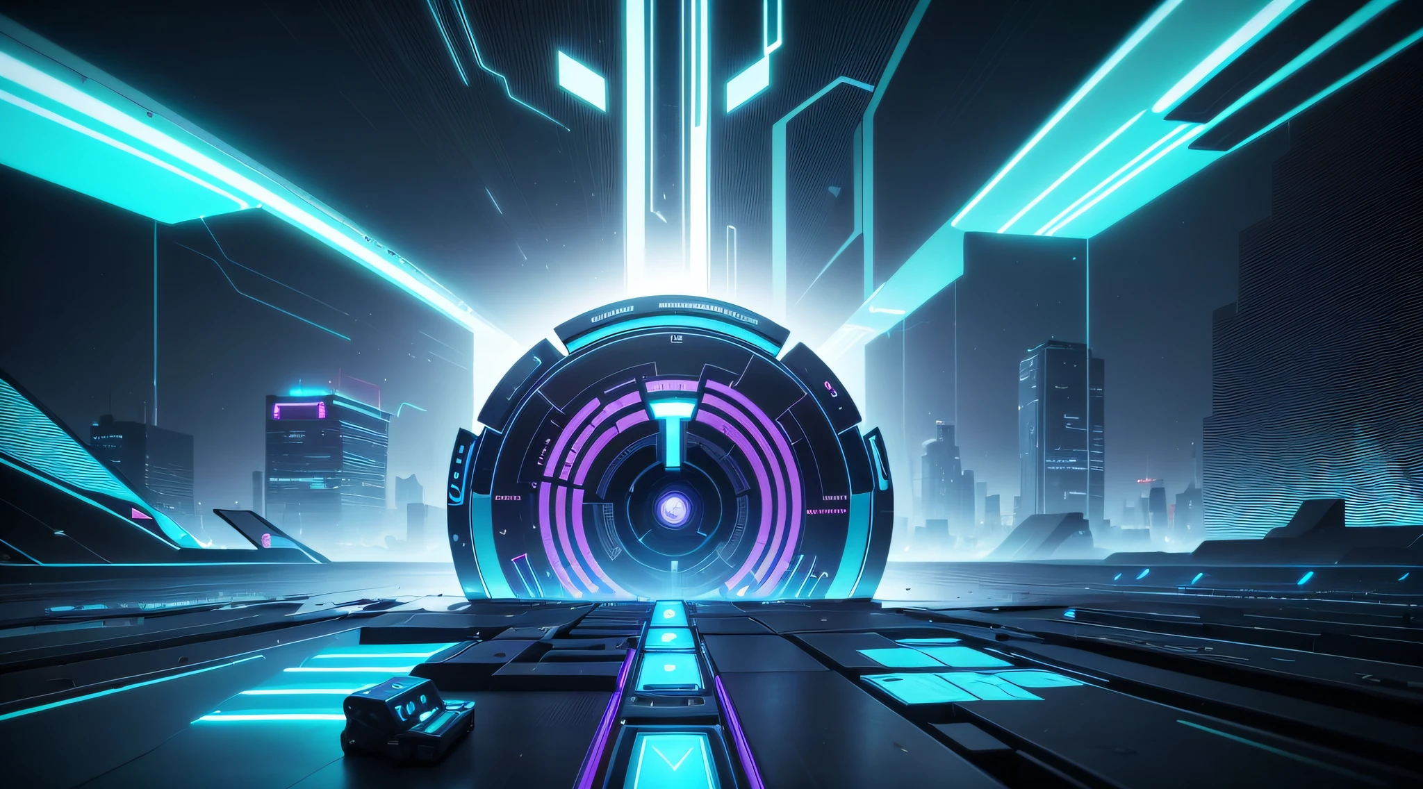 Tech guy on the front lines with several people around Imagine a background image that captures the very essence of the cyber and technological world., Designed especially for blob "TECNO H4CKS". This visual creation is presented as an amalgam of colors, Shapes and elements that merge into a single digital symphony.The core of the image is a digital universe in constant motion. Electric shades of blue and cyan fill the space, creating a sense of immersion in virtual reality. The color palette is mixed with flashes of neon in green and purple, evoking the brightness of circuits and the brightness of codes running in the background.At the center of the composition, The iconic logo of "TECNO H4CKS". This logo is presented in a futuristic style of clean but intricate lines, Encapsulating the essence of hacking and advanced technology. Sus bordes brillan con un resplandor suave que se difumina en el entorno, creando un efecto tridimensional que hace que el logo parezca flotar en el espacio digital.Los elementos visuales que rodean el logotipo son igualmente cautivadores. Lines of code run like threads of light, creando una red de conexiones que se extienden hacia los bordes de la imagen. Stylized circuits meander in organic shapes, as digital veins that carry the energy of this technological world. Blinking light spots give the impression of active nodes, resaltando la actividad constante de este ecosistema digital.En la parte inferior de la imagen, The reflection of a futuristic city is glimpsed in a lake of pixels. Rascacielos brillantes y relucientes se elevan hacia el cielo virtual, Recalling the ubiquitous reach of technology in modern life. Las sombras de los edificios se proyectan sobre la superficie del lago, creating a sense of depth and adding an extra dimension to the composition.La imagen de fondo para "TECNO H4CKS" Capture the duality of technology:
