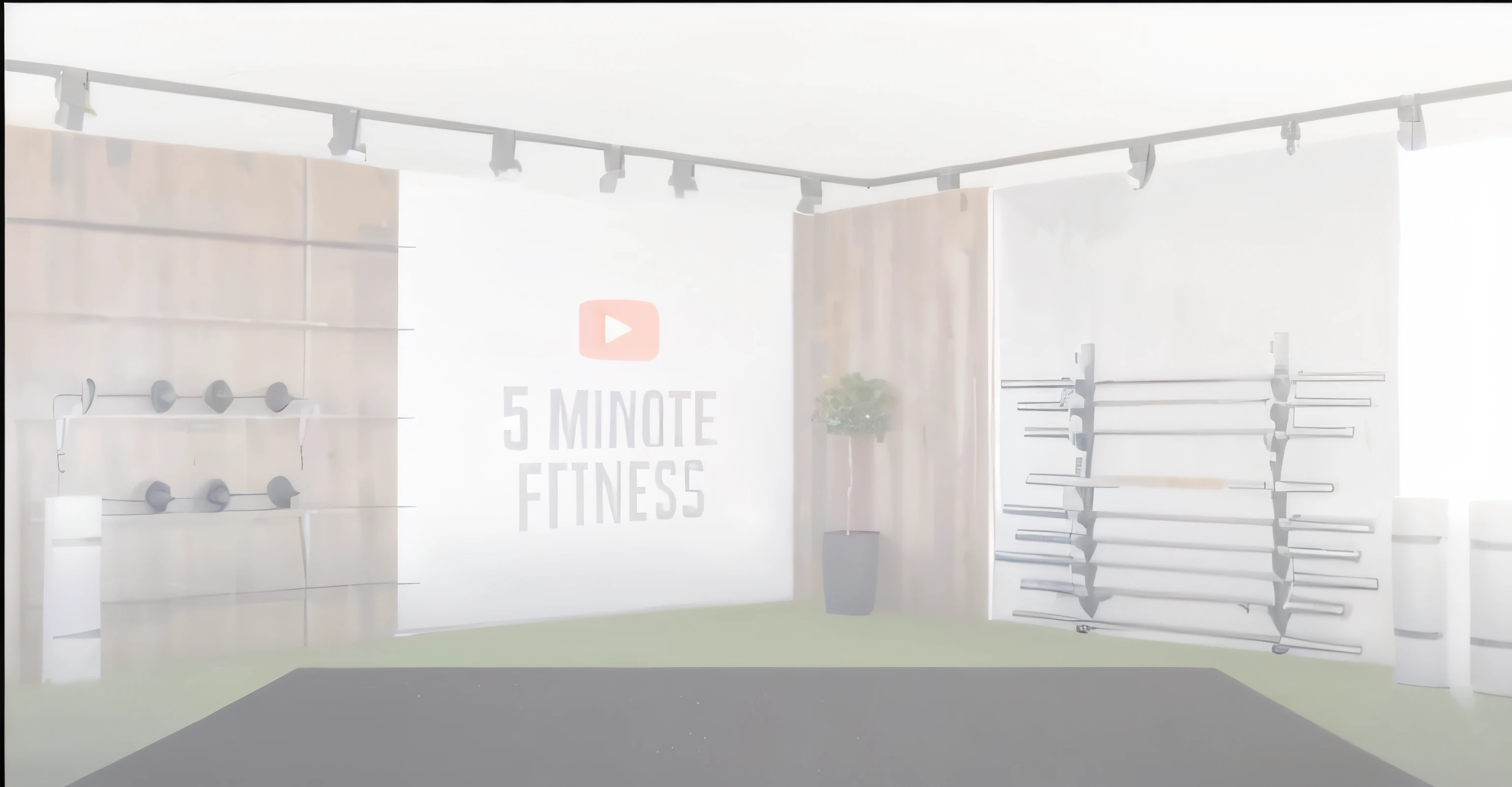 Arafed view of a gym with a wall with a video screen, Quarto esparso, background a gym, Aptitude, youtube video screenshot, Cottagecore!! Body Fitness, Miniatura do YouTube, 🕹️ 😎 🔫 🤖 🚬, Fundo de primeiro plano, corpo inteiro, corpo inteiro, workout, teaser, Youtube:, 🤬 🤮 💕 🎀