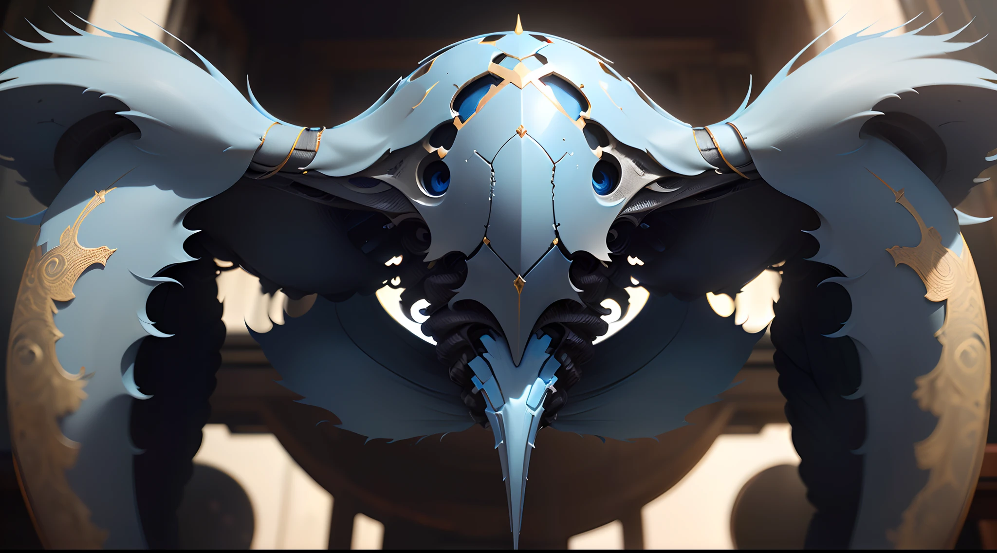 His lower body is azure blue，The upper body gradually turns black as the blue deepens，But it's not black，It's just a certain amount of blue。