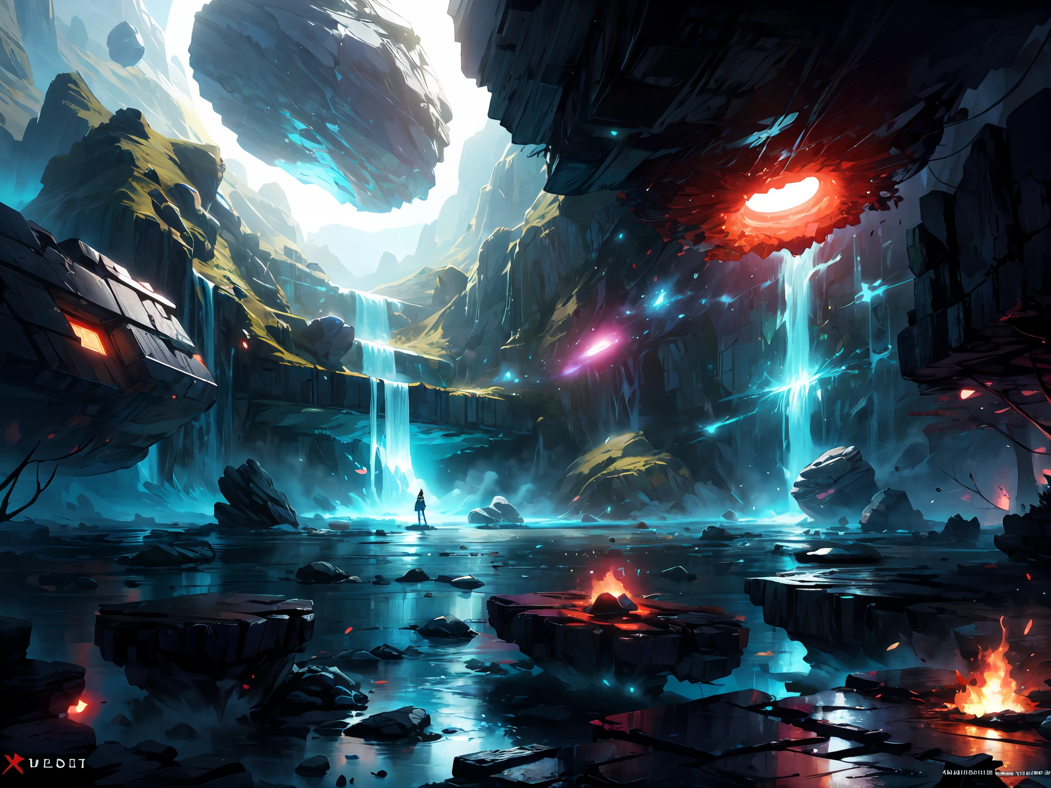 Draw a young female programmer, standing on a research platform floating in the middle of an asteroid belt, turn her back on viewers , from behind,surrounded by several asteroids glowing with fiery auras BREAK Dramatic lighting from distant stars and planets illuminates the scene, casting deep shadows on the suit, looking at the vast and mysterious universe with wonder and respect,BREAK,Detailed,Realistic,4k highly detailed digital art,octane render, bioluminescent, BREAK 8K resolution concept art, realism,by Mappa studios,masterpiece,best quality,official art,illustration,ligne claire,(cool_color),perfect composition,absurdres, fantasy,focused,rule of thirds