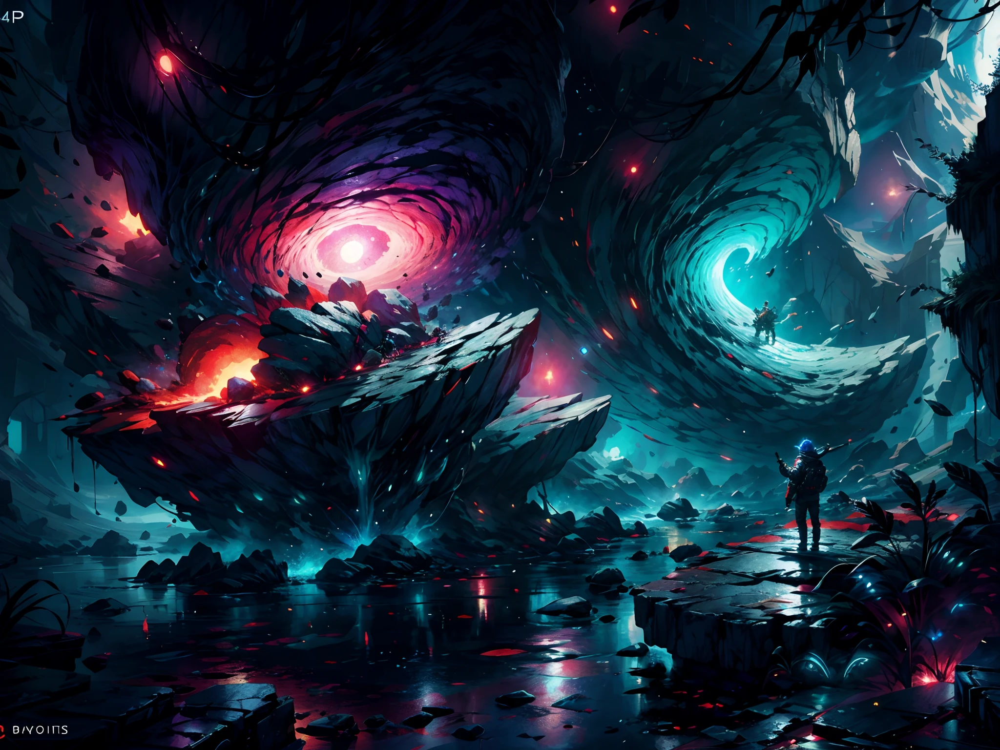 Draw a young female programmer, standing on a research platform floating in the middle of an asteroid belt, turn her back on viewers , from behind,surrounded by several asteroids glowing with fiery auras BREAK Dramatic lighting from distant stars and planets illuminates the scene, casting deep shadows on the suit, looking at the vast and mysterious universe with wonder and respect,BREAK,Detailed,Realistic,4k highly detailed digital art,octane render, bioluminescent, BREAK 8K resolution concept art, realism,by Mappa studios,masterpiece,best quality,official art,illustration,ligne claire,(cool_color),perfect composition,absurdres, fantasy,focused,rule of thirds