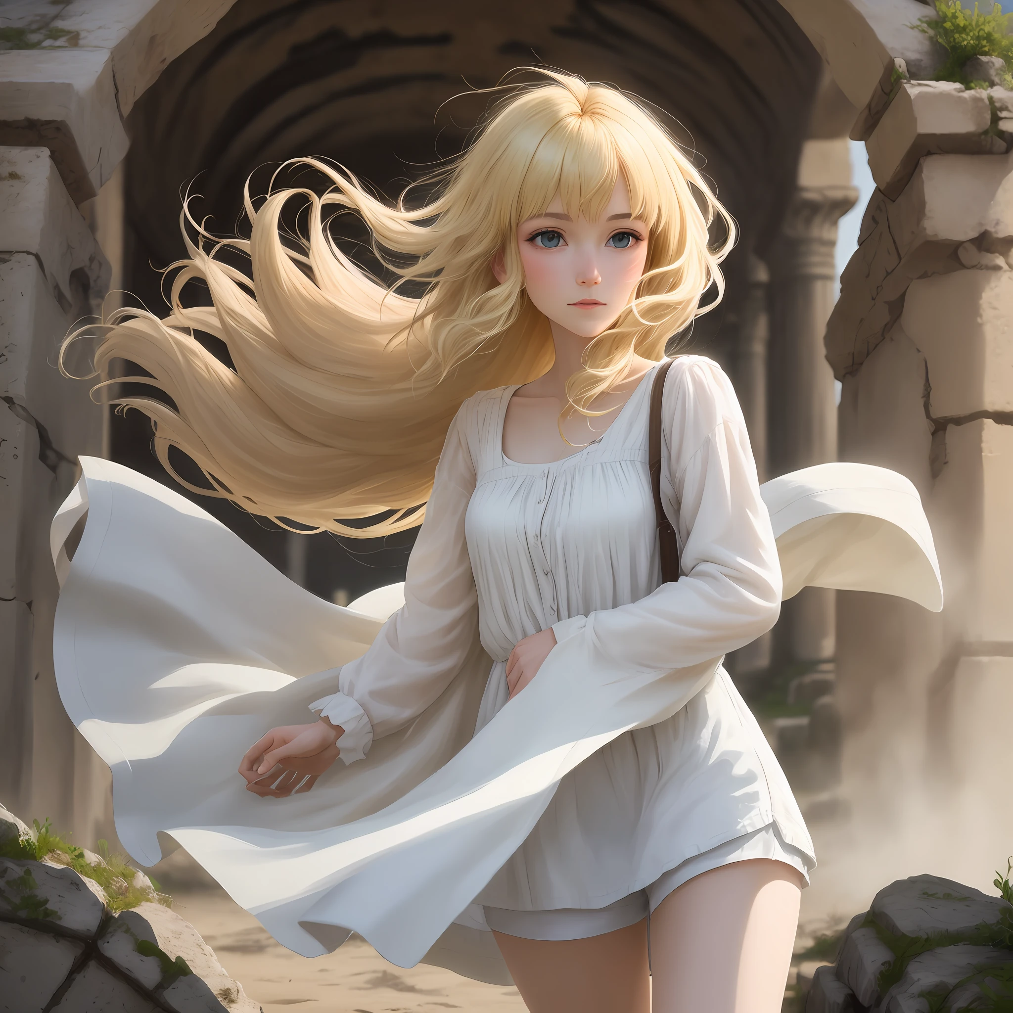 blond hairbl,ancient wind,Exposed milk