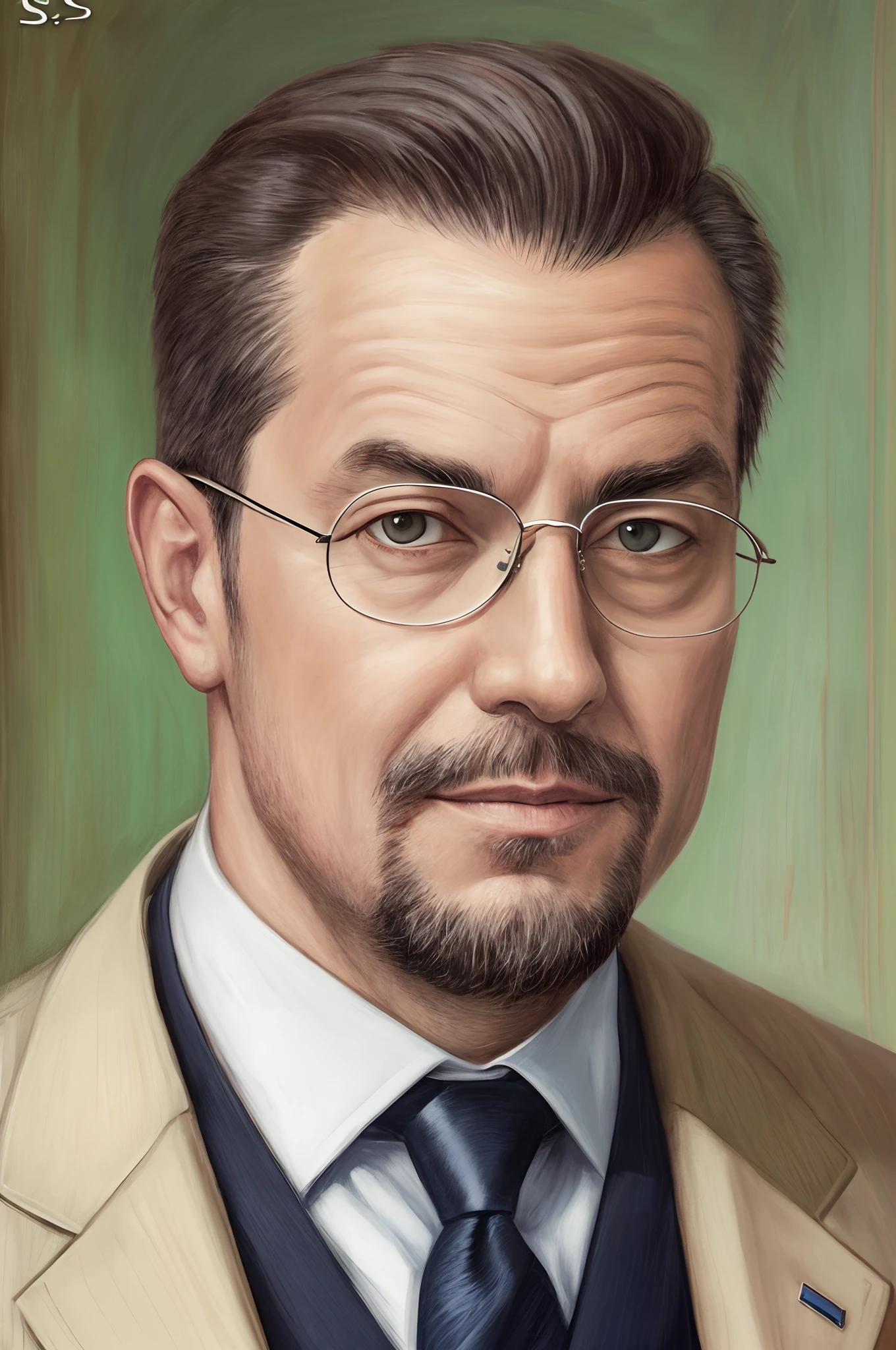 Potrait of a president with a suit, Piotr Jablonski style --auto --s2