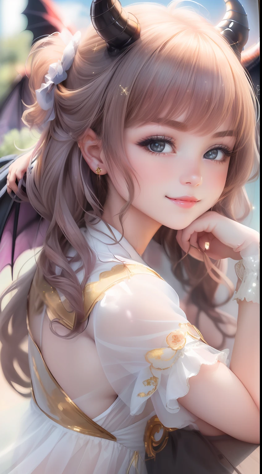 ((top-quality, 8K, ​masterpiece:1.4)), (Photorealsitic, Raw photography, Top image quality:1.5), beautiful  lighting, Movies in which girls shine, realistic shadow, huge filesize, Vibrant colors, Brilliant image quality, colourfull, Fantasia [hight resolution], (17-year-old beautiful girl:1.6), (Lori:1.2), (Junior Idol), Well-formed fingers, ((Cute pose with arms crossed behind your back:1.5)), ((Glittering Perfect Beautiful Girl:1.3)), a handsome, a cool, (innocent smiles:1.2), ((Super Cute Super Beautiful Girl)), (Crisp and gentle eyes), dual, (with blush cheeks:1.4), ((morning、Beautiful girl with demon wings and tail in transparent sexy black devil costume:1.3)), Cute hair in short cuts, (Show me your big ass:1.2), Perfect and beautiful body, Lovely room, Innocent Girl, Japan beautiful girl, Shines