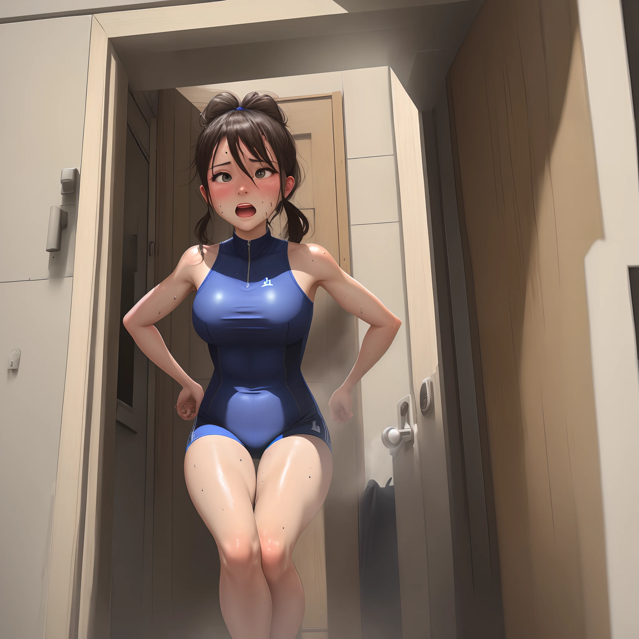 Double rear-entry popping until sweating