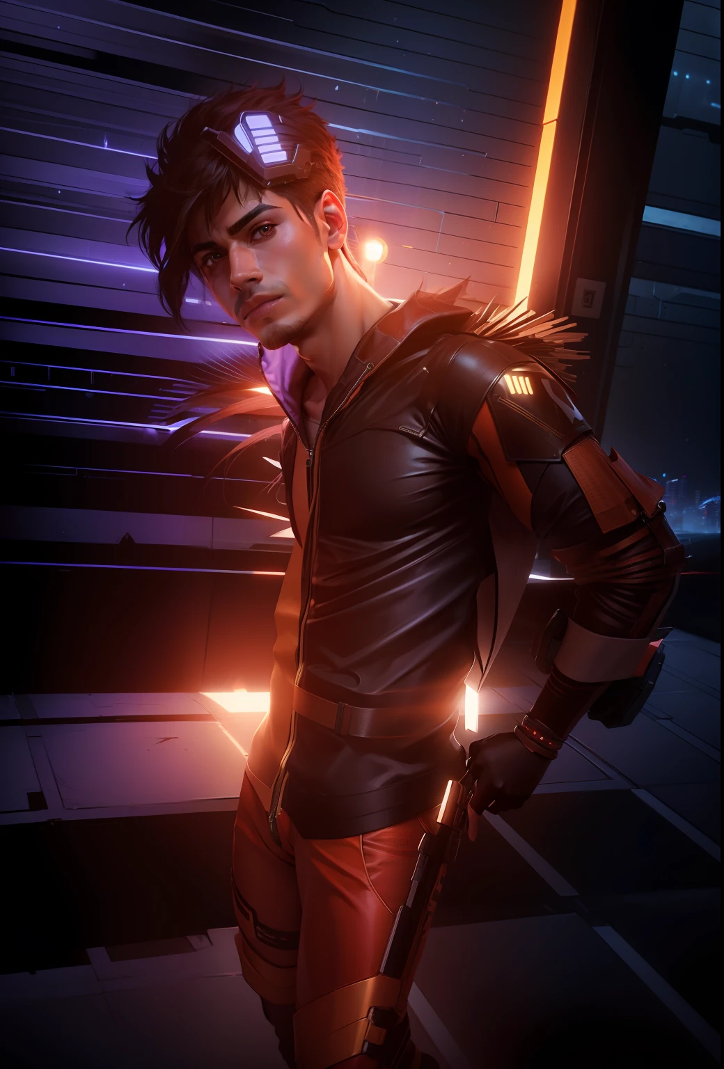 Change background cyber Pankh handso boy. realistic pace 8k. ultra realistic