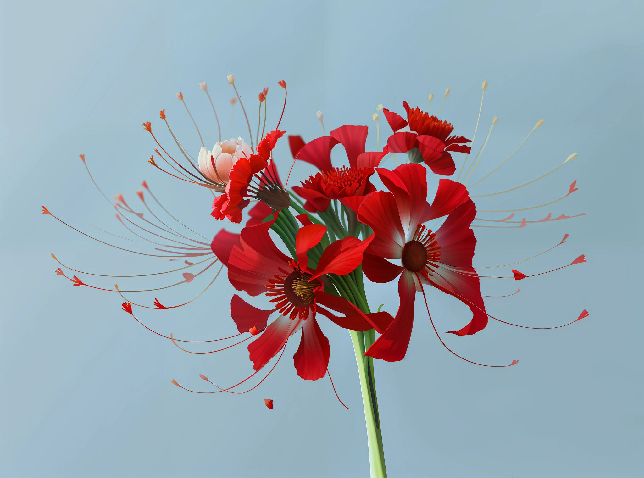 Red garlic flowers,Red flower,Safflower garlic
