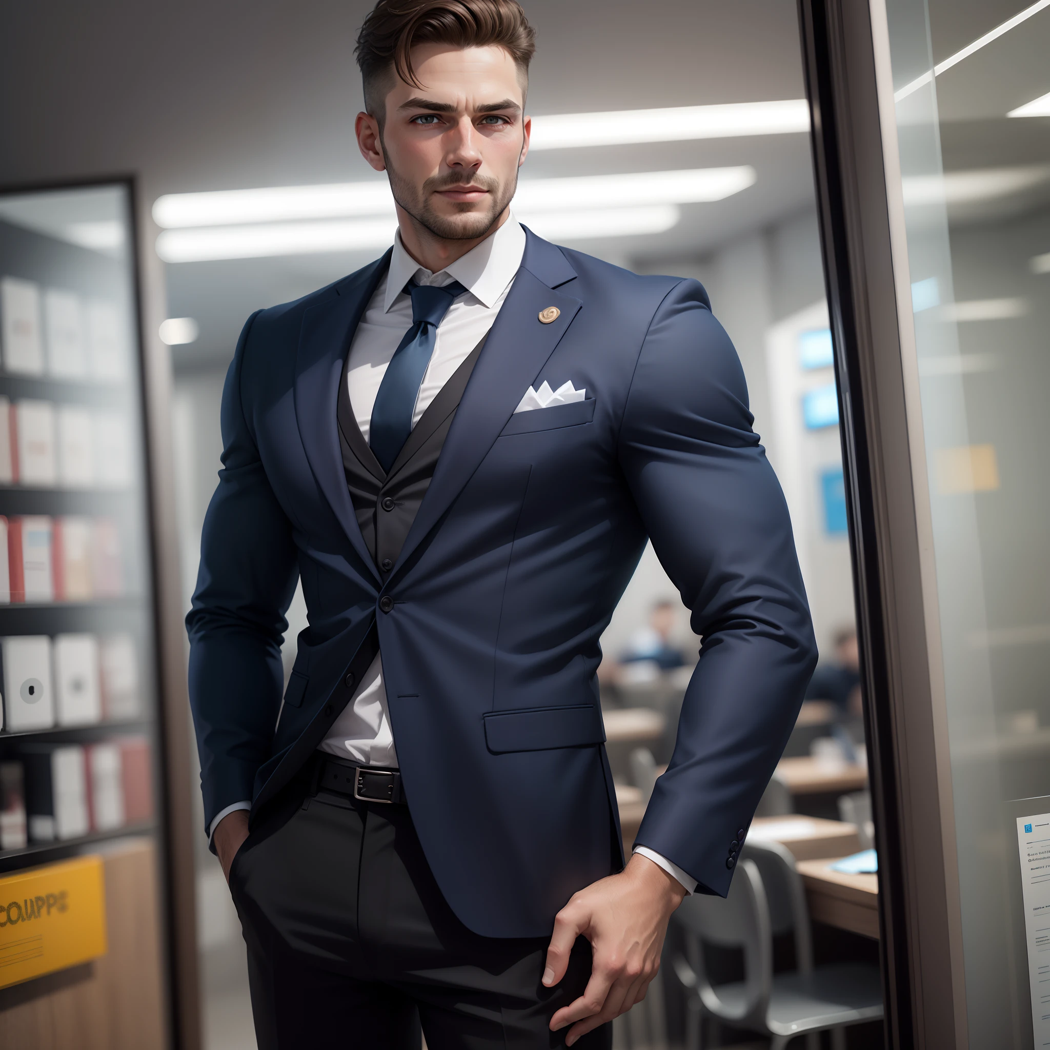 Confident man and business chape