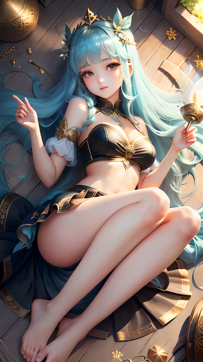 Ancient wind，short  skirt，Fairy under fan，goddes，Peerless looks，perfect bodies，King foot