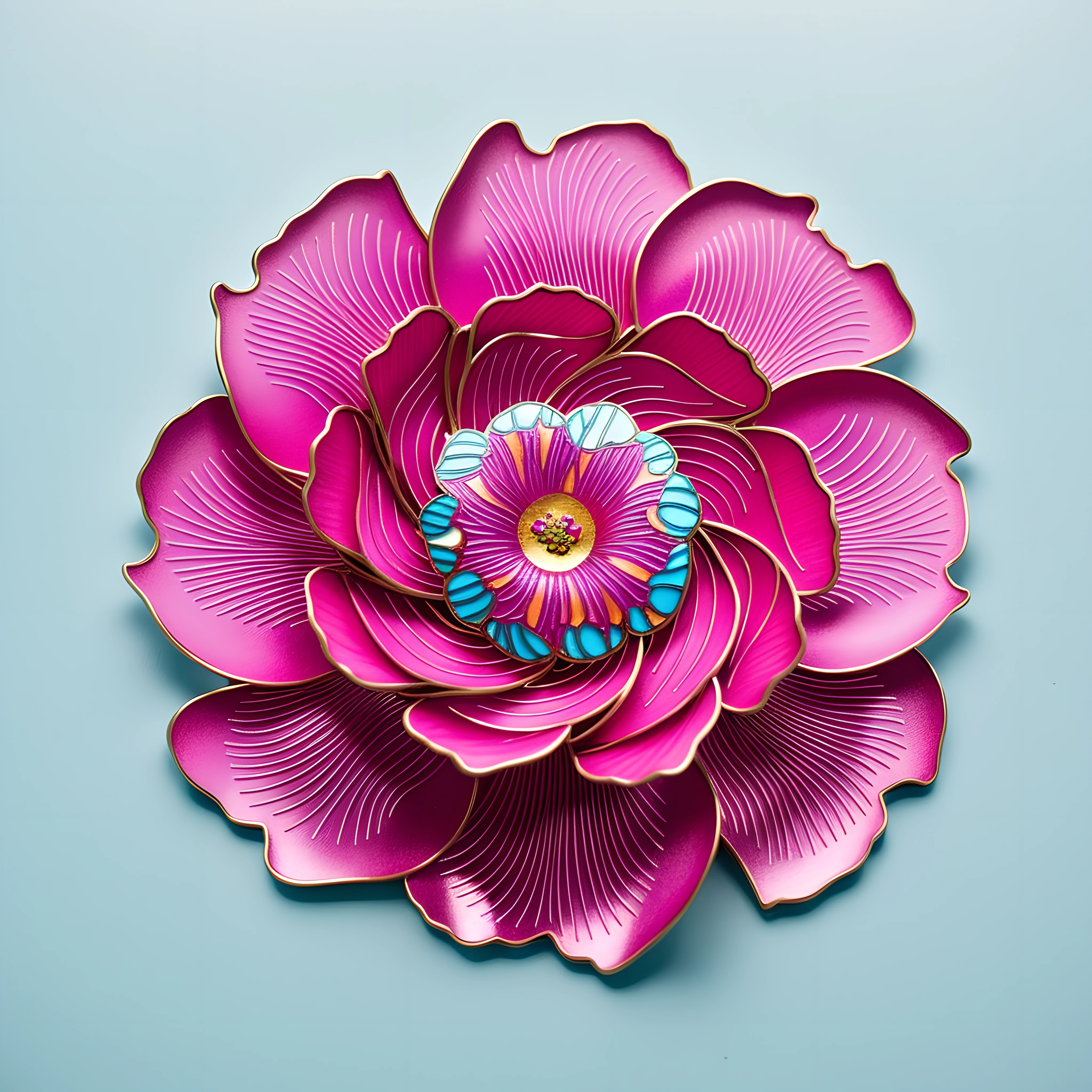 tmasterpiece,high qulity,Glazed texture,cloisonne,Filigree enamel craft,Peony flower crafts,Ultra-detailed light and shadow,rich details