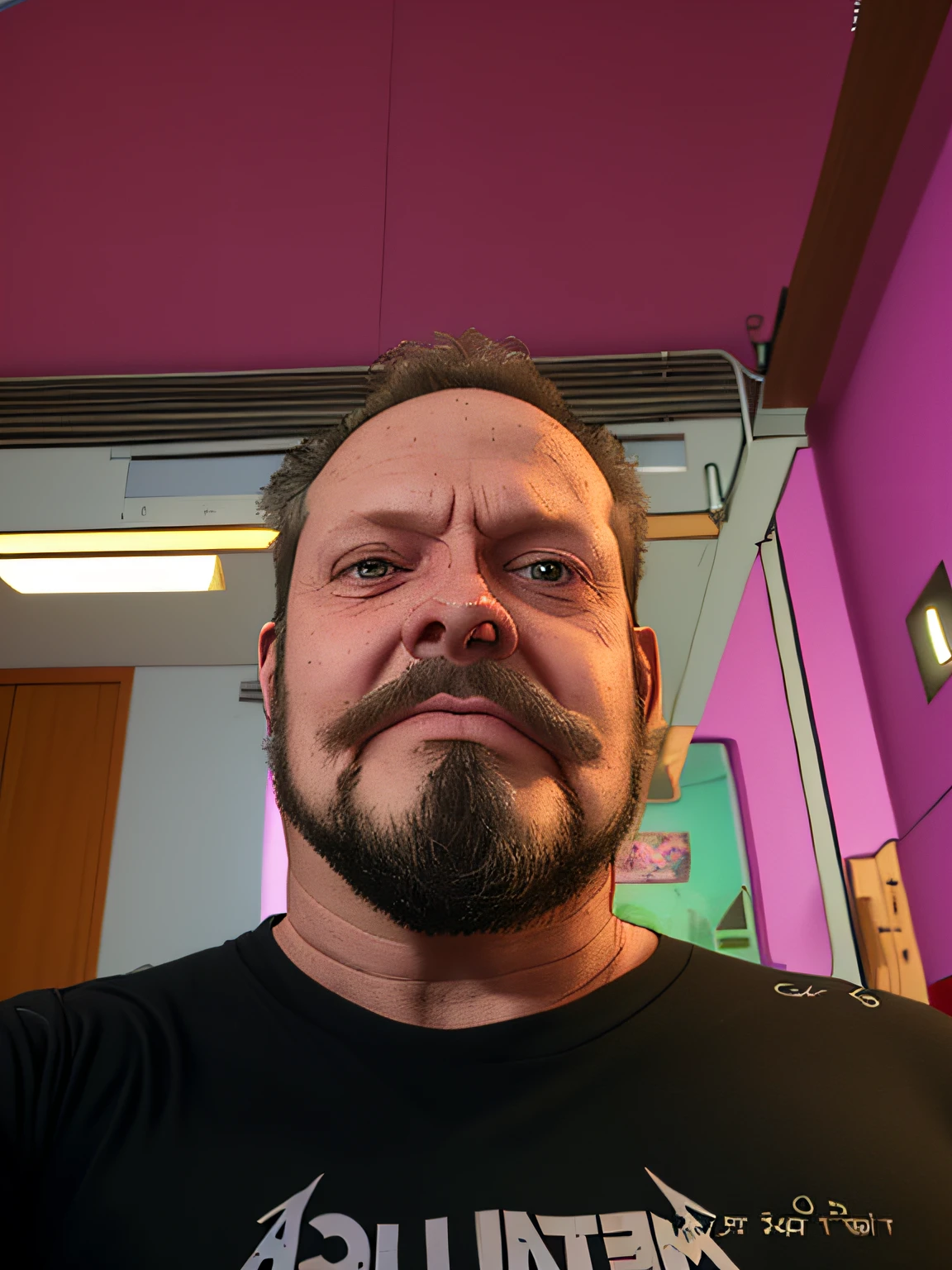 Homem com barba e camisa preta em academia, Fotografia selfie 8k, imagem frontal, neckbeard, rosto suado, Streamer do Twitch / Jogador Ludwig, Homem de 4 0 anos, selfie de um homem, (38 anos), olhos pesados para o lado, sem barba, 3 2 anos, 38 anos