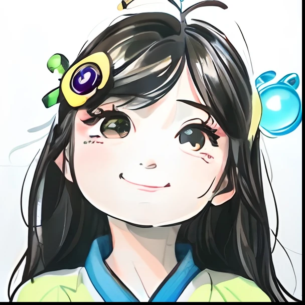 Draw a 's face, finely illustrated face, face shown, stickfigure, drawn in microsoft paint, Cartoon face,with a halo of unkempt hair,quadratic element,hiyao miyazaki