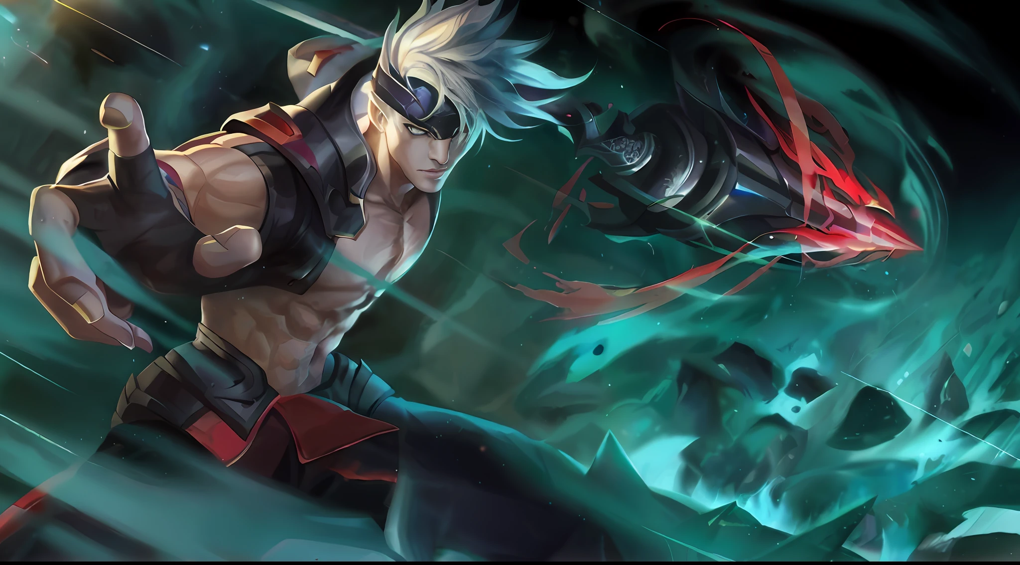 a close up of a person with a sword and a demon, league of legends splashart, League of Legends character, mobile legends, Splash Art, style league of legends, Official Splash Art, riot games, league of legends splashart, Riven, league of legends character art, amazing portrait of viego, from league of legends, wild rift