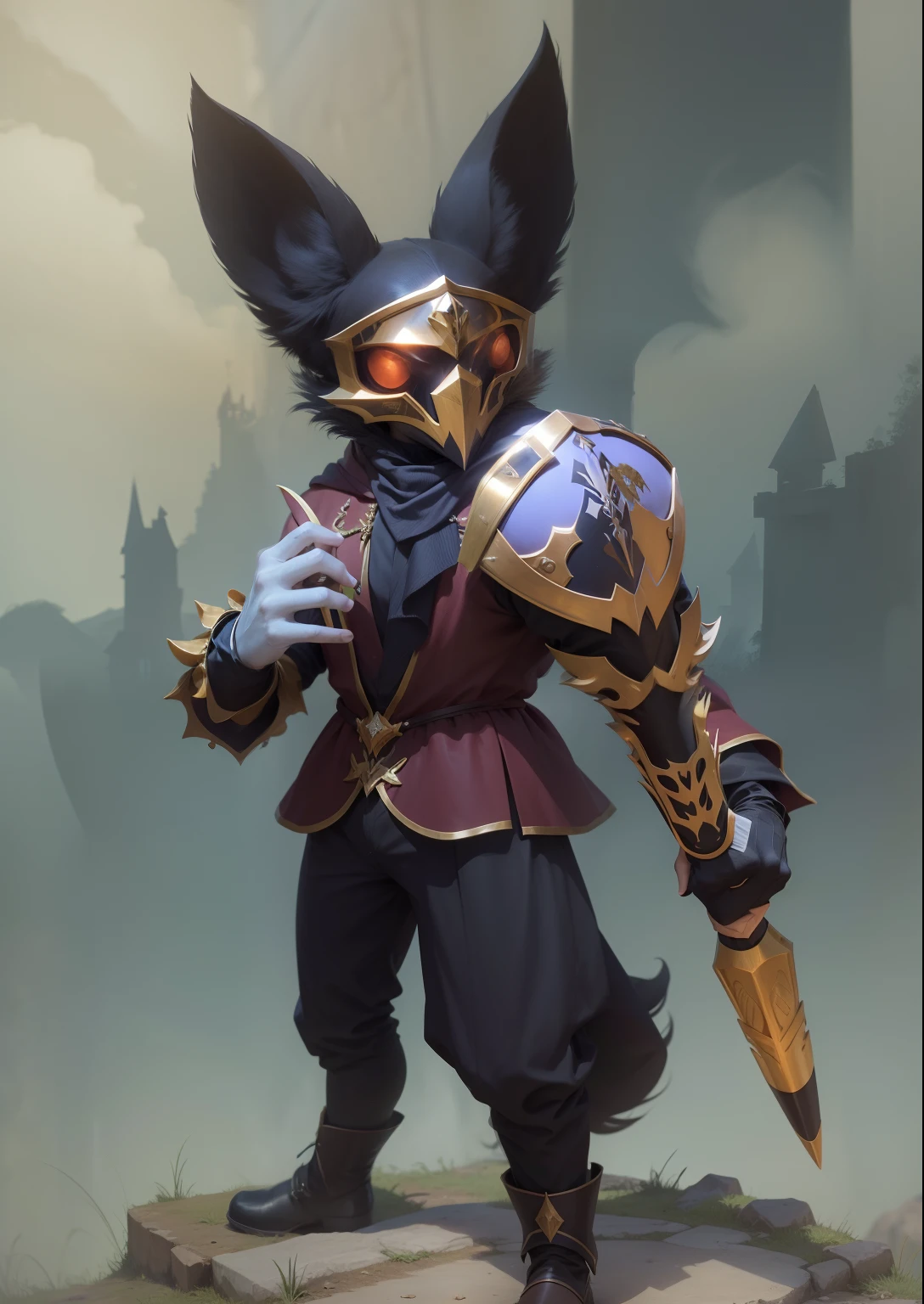 Homem raposa, bruxo, roupa de bruxo, warlock, withcher, raposa, mago, magico, guerreiro, arcano, mascara.