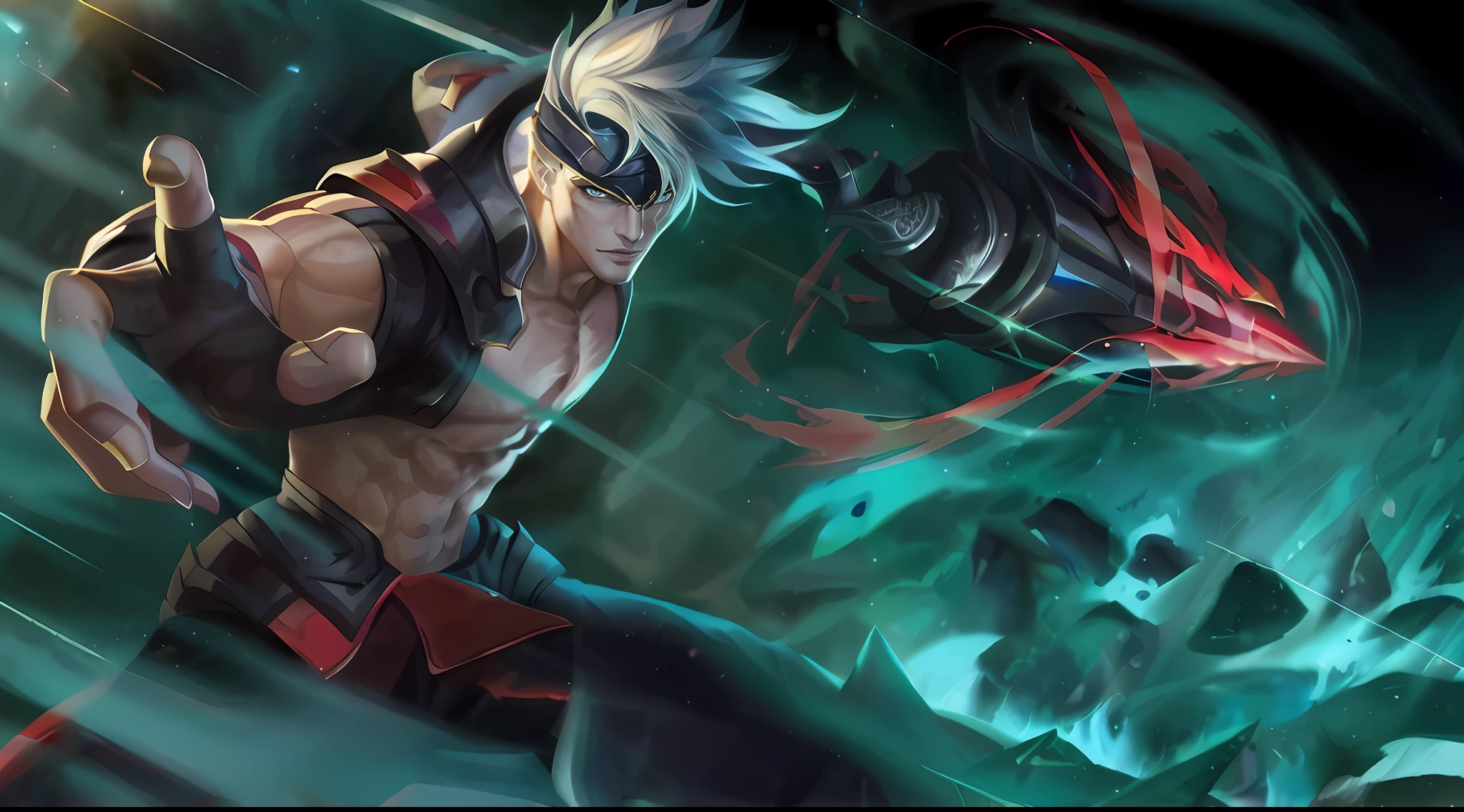 a close up of a person with a sword and a demon, league of legends splashart, League of Legends character, mobile legends, Splash Art, style league of legends, Official Splash Art, riot games, league of legends splashart, Riven, league of legends character art, amazing portrait of viego, from league of legends, wild rift