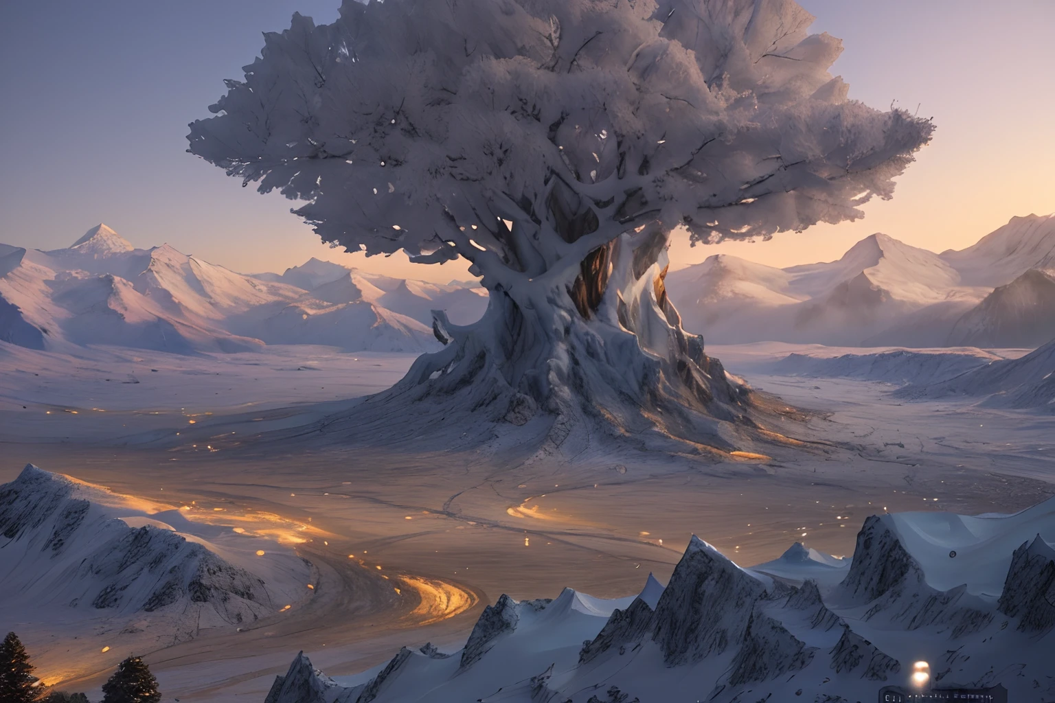Ice trees beautify the landscape