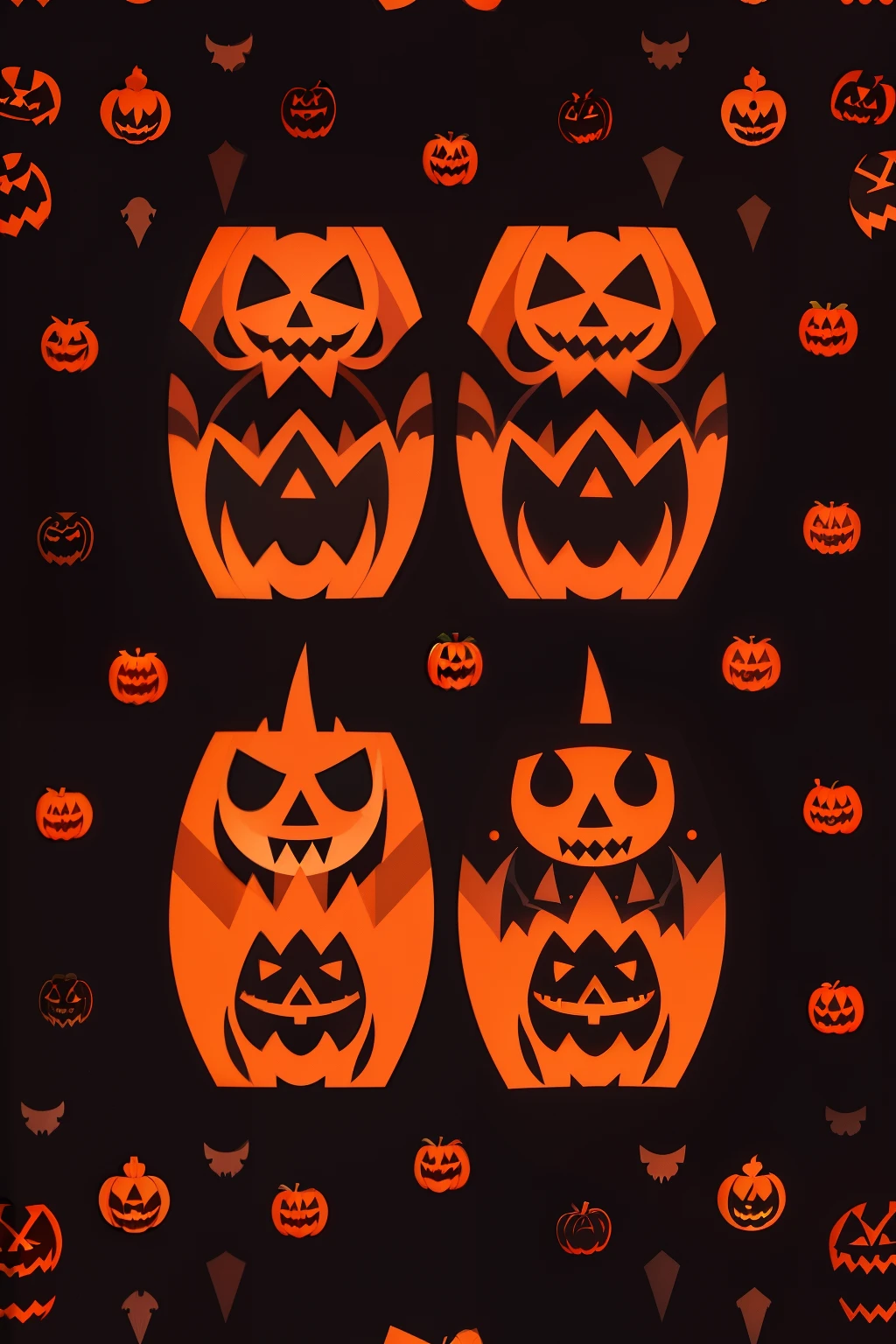 Symmetrical Halloween toon pattern style
