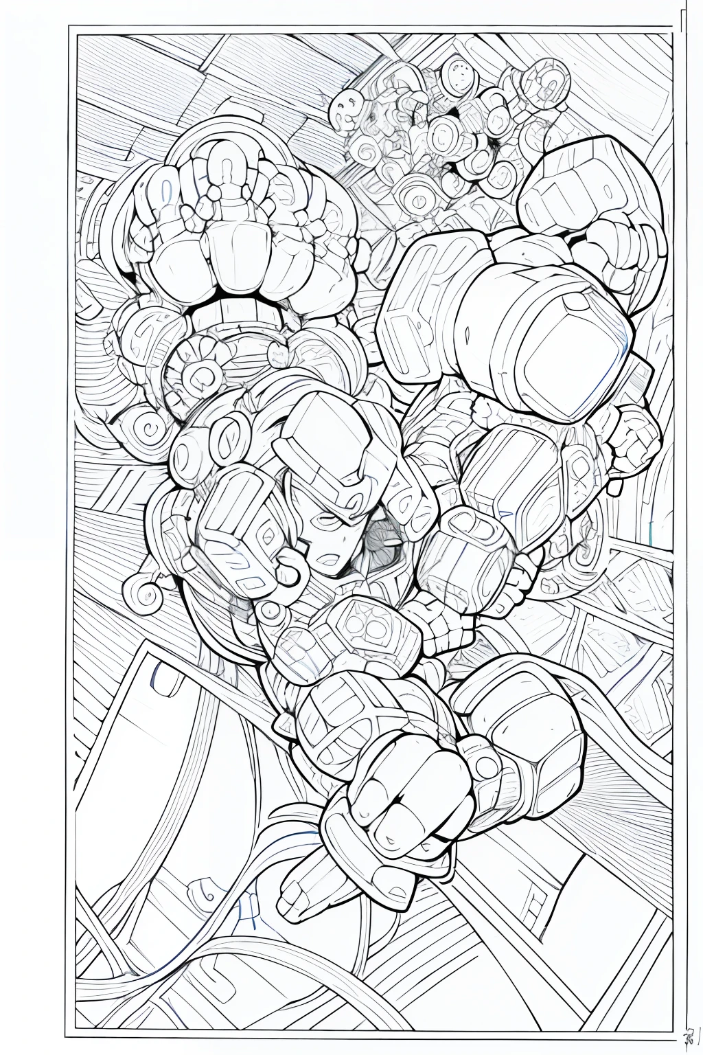 obra-prima, melhor qualidade, ren's coloring book page, hulk cartoon, lineart