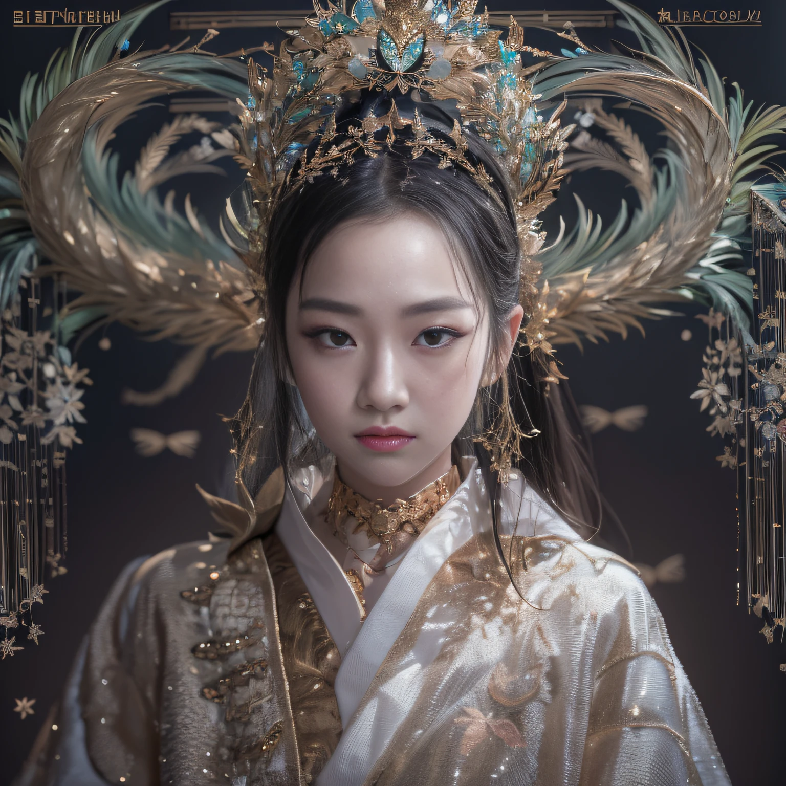 16k（tmasterpiece，k hd，hyper HD，16k）short detailed hair，Transparent area in the back room，Flame Girl ，Yao Lang protector （realisticlying：1.4），Python pattern robe，Purple-pink tiara，Snowflakes fluttering，The background is pure，Hold your head high，Be proud，The nostrils look at people， A high resolution， the detail， RAW photogr， Sharp Re， Nikon D850 Film Stock Photo by Jefferies Lee 4 Kodak Portra 400 Camera F1.6 shots, Rich colors, ultra-realistic vivid textures, Dramatic lighting, Unreal Engine Art Station Trend, cinestir 800，Hold your head high，Be proud，The nostrils look at people