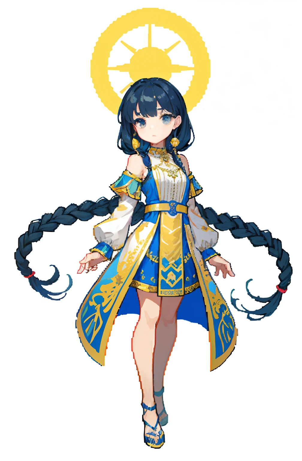 (8k, highest quality, best quality, masterpiece, highly detailed:1.2),, fullbody, 1 girl, blone long braid hair, silk cloth wrapped around the body