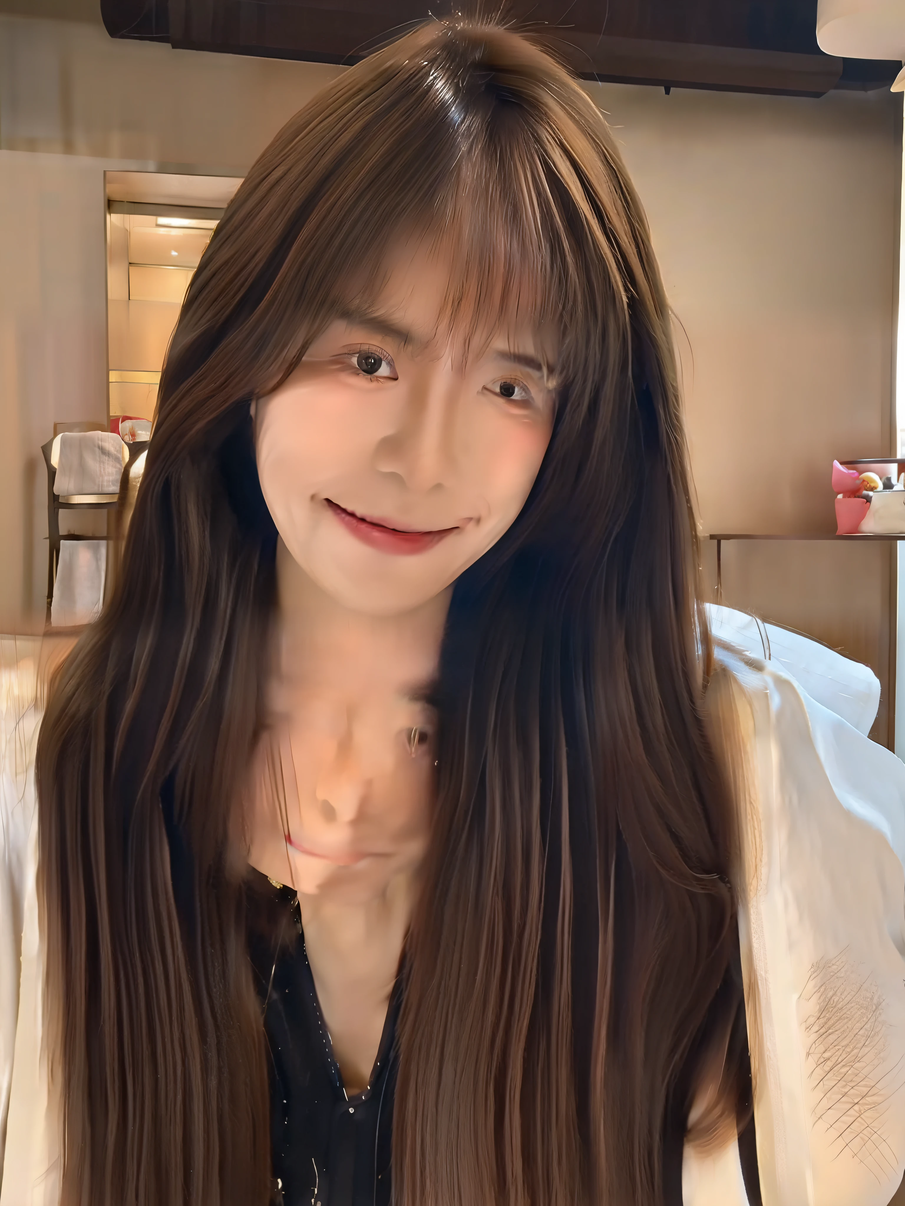 "Beautuful Women,Beautiful face,confident smile,graceful stance,Gentle eyes,Light shining,Delicate makeup,Touching etiquette,Charming temperament,gigantic cleavage breasts,Attractive ,Beautiful brunette hair ,don't have clothes,emaciated。"