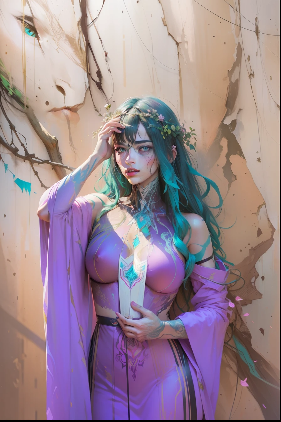 centrada, visual chave, intrincado, altamente detalhado, breathtaking beauty, lineart preciso, vibrante, Comprehensive cinematic, Carne Griffiths, Conrad Roset, (o retrato mais bonito do mundo:1.5), rosto detalhado, olhos azuis detalhados, large pink lips detailed,